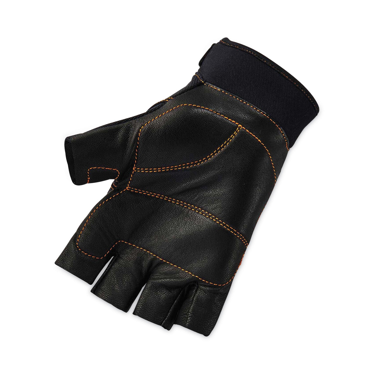 Ergodyne ProFlex 901 Half-Finger Leather Impact Gloves, Extra Large, Black, 1" Thickness, 10.75" Length, 2 Pairs