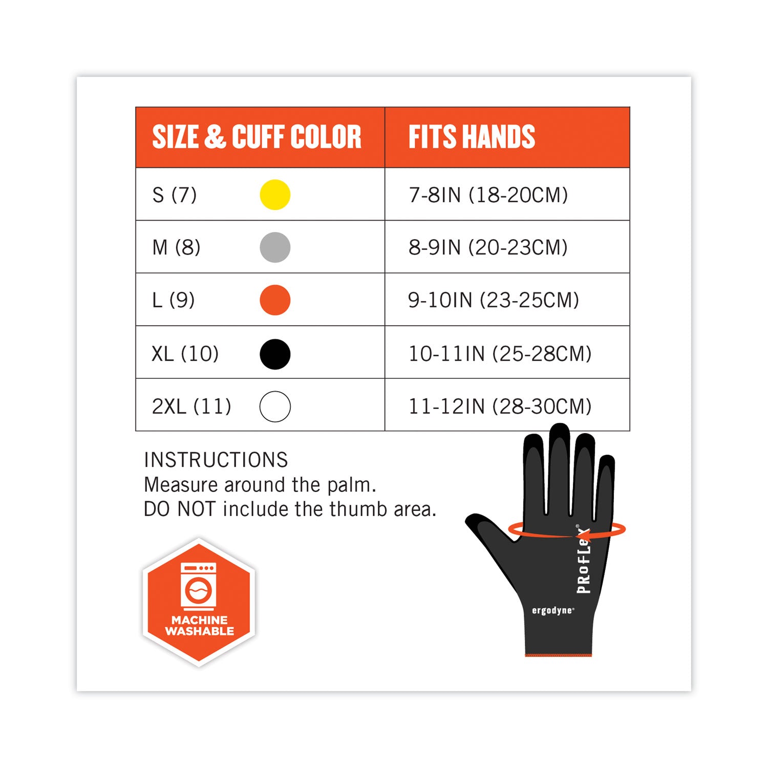 Ergodyne ProFlex 7001 Abrasion-Resistant Nitrile-Coated Gloves, Large, Black, Touchscreen Capable, Seamless, Knit Wrist, 0.75" Thick, 9" Length, 2 Pairs, 12 Bags