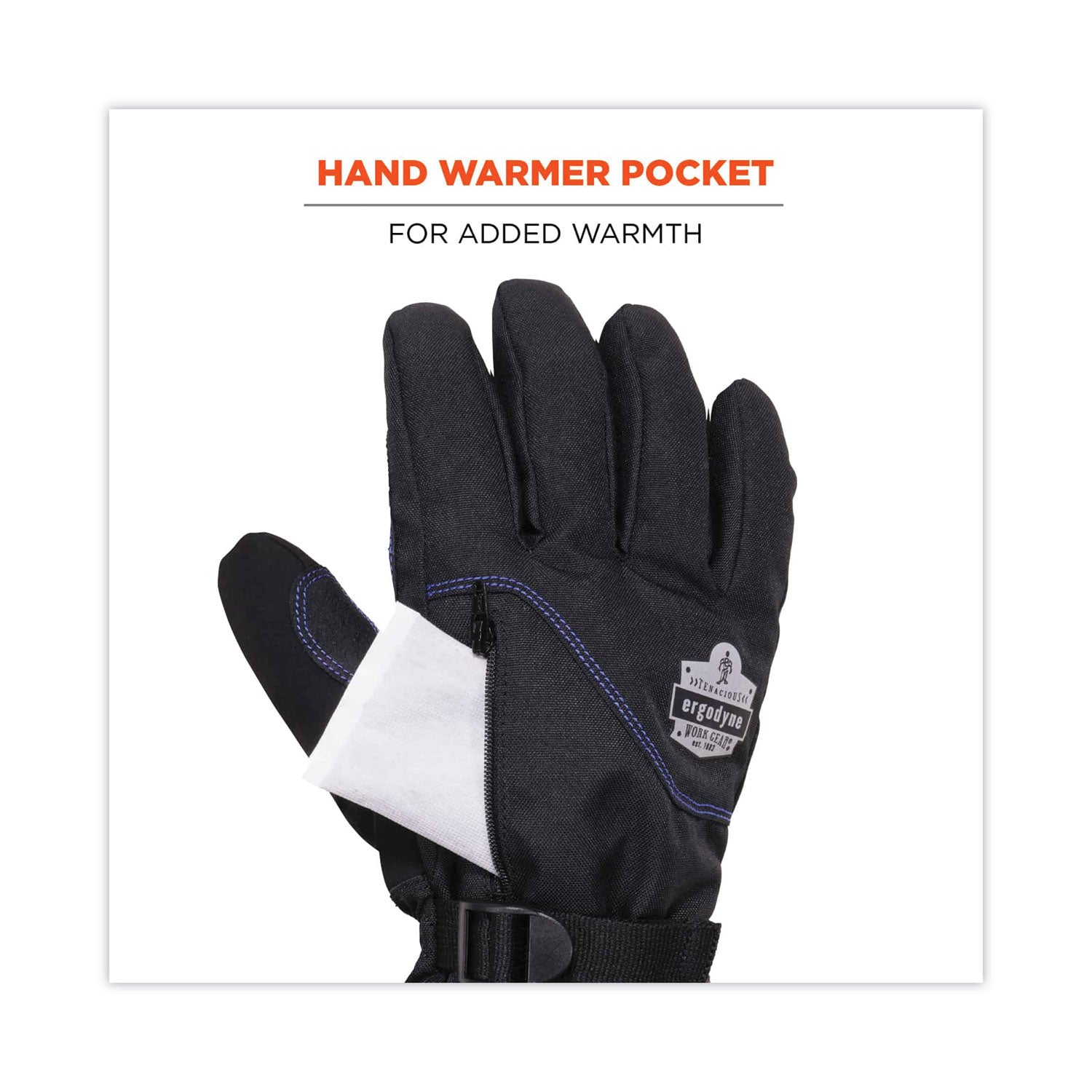 Ergodyne ProFlex 825WP Thermal Waterproof Winter Work Gloves, Medium, Black, 3" Thickness, 13.75" Length, Touchscreen Capable, Dual Layer, 2 Pairs