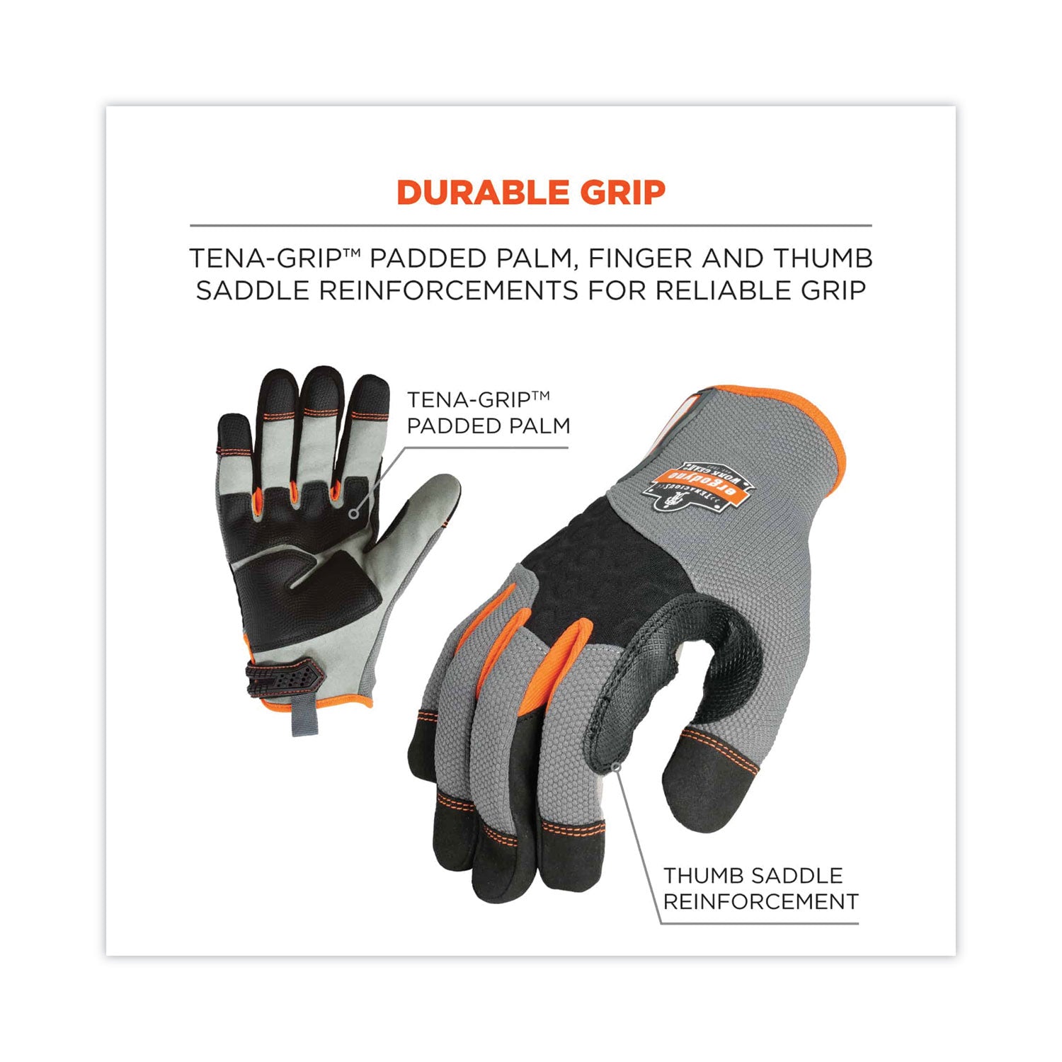 ProFlex 710 Heavy-Duty Mechanics Gloves, Gray, 2X-Large, Pair
