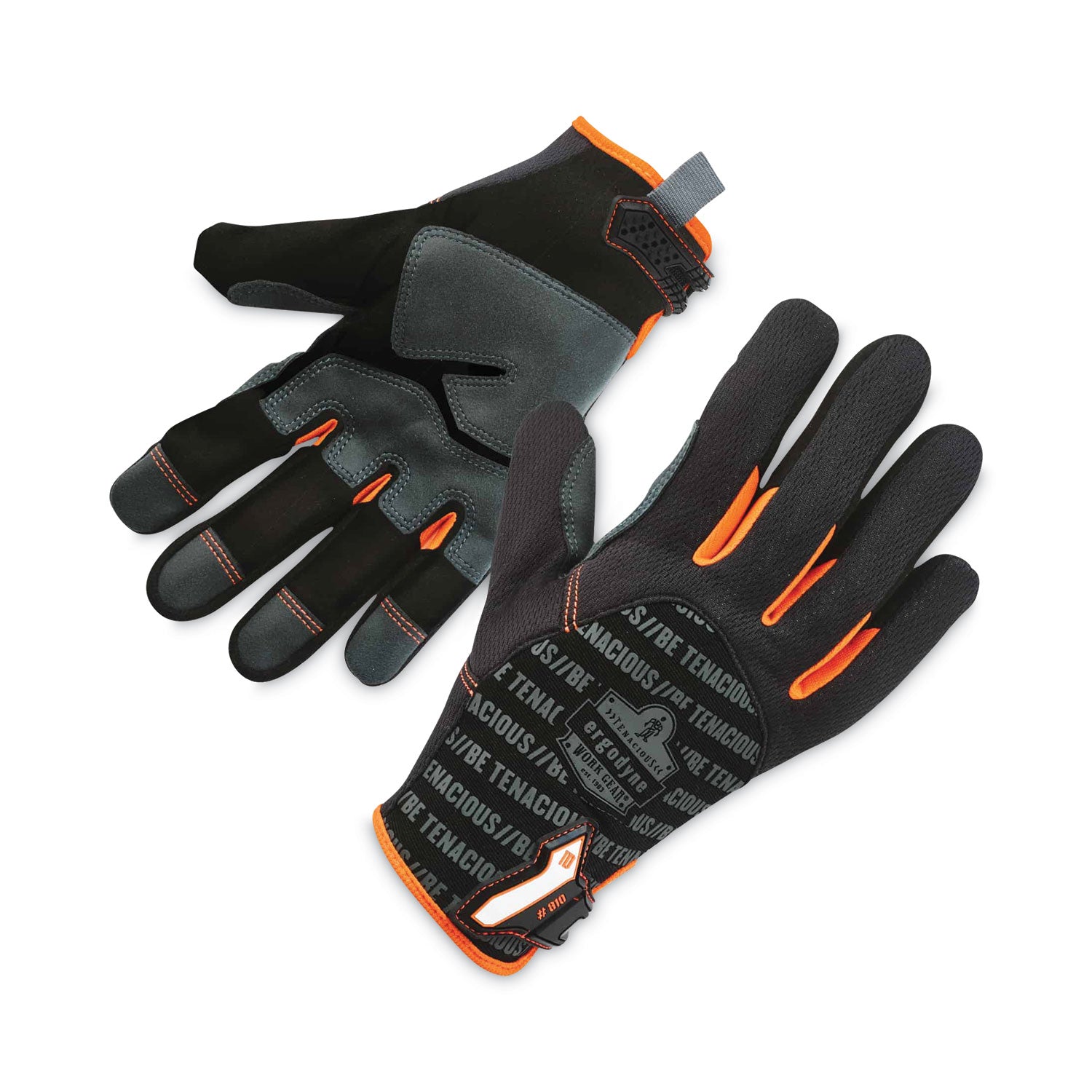 Ergodyne ProFlex 810 Reinforced Utility Gloves, XXL, Black, 2" Thick, 13.25" Length, Thermal Protection, Abrasion Resistant, Breathable, Reinforced Palm & Thumb, Hook & Loop Closure, 2 Pairs