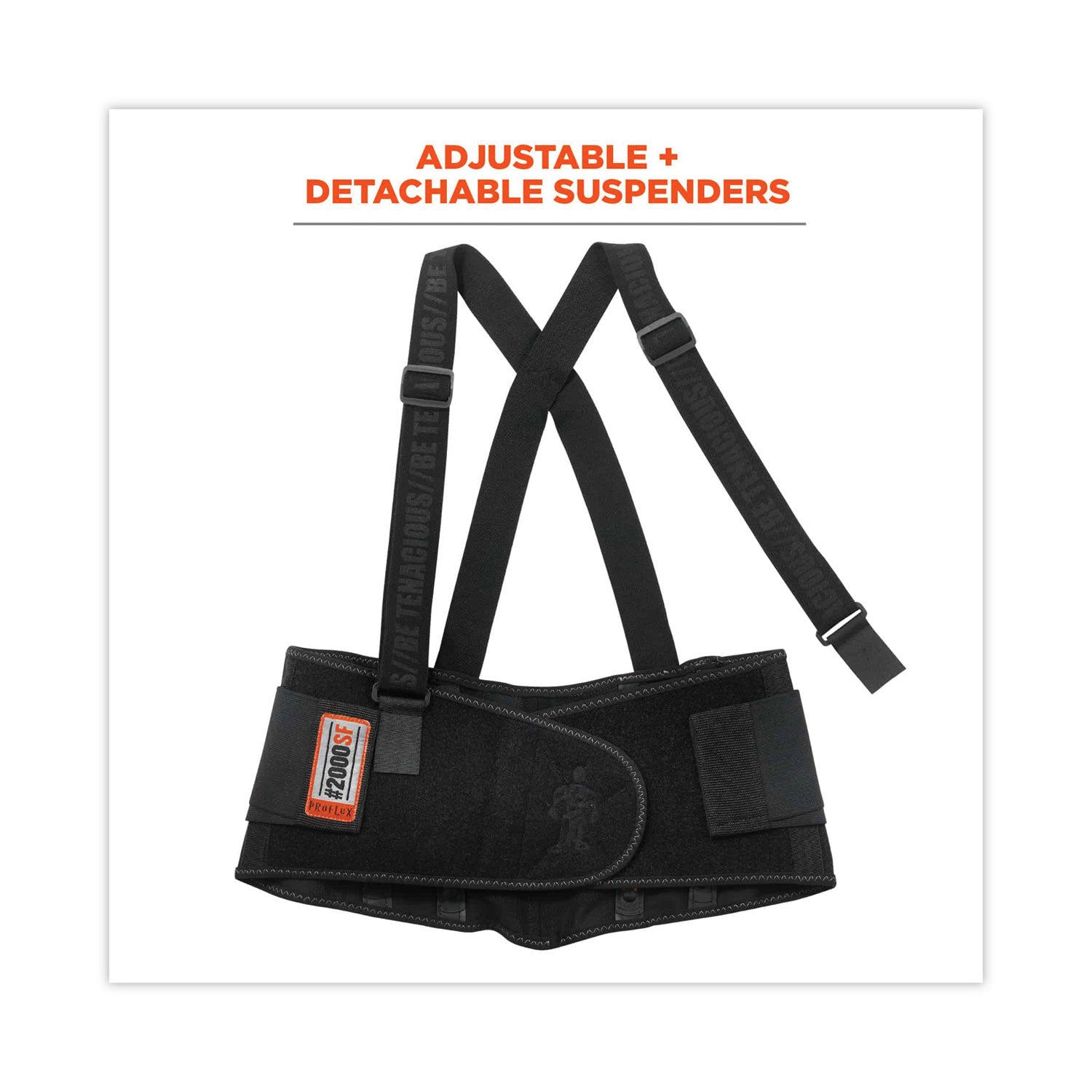 ProFlex 2000SF High-Performance Spandex Back Support Brace, 3X-Large, 46" to 52" Waist, Black
