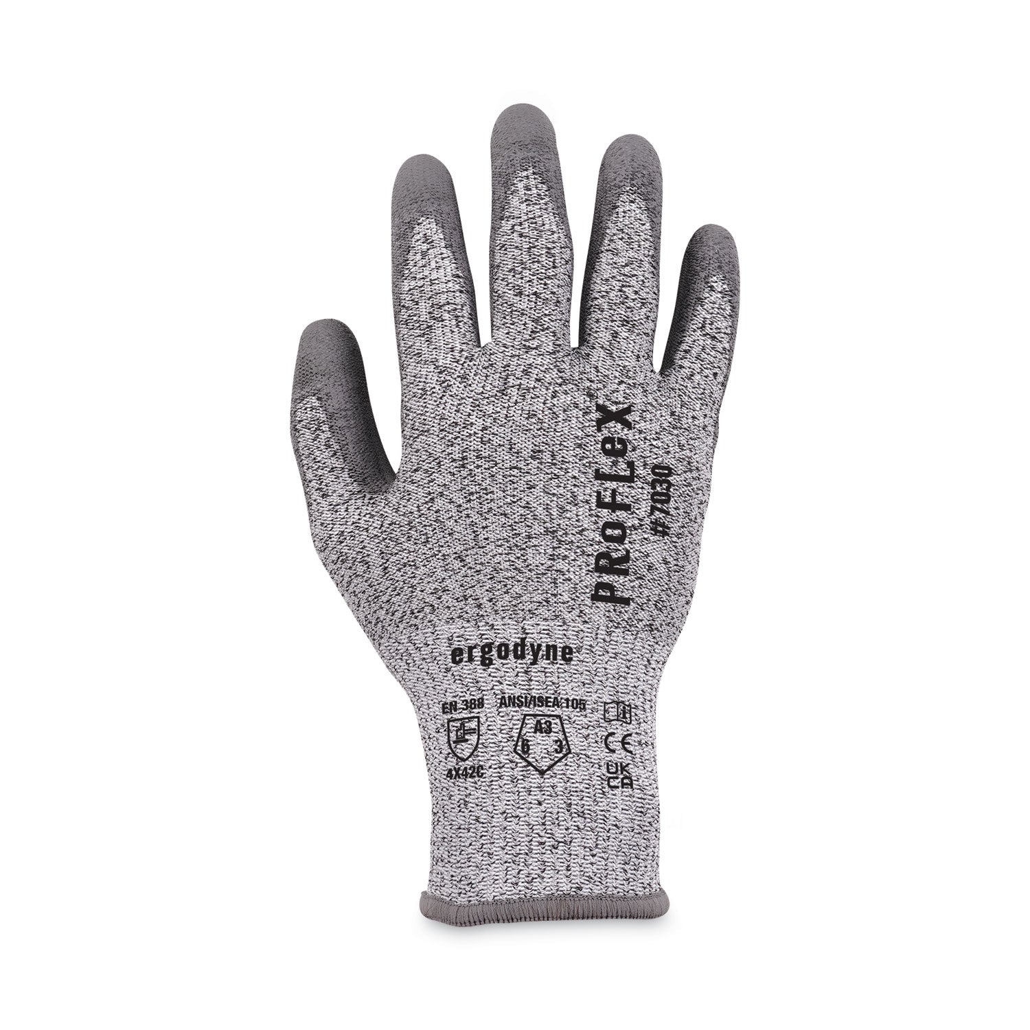 ProFlex 7030 ANSI A3 PU Coated CR Gloves, Gray, 2X-Large, Pair