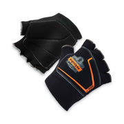 Ergodyne ProFlex 800 Glove Liners, Small/Medium, Half Finger, Black, Anti-Vibration, Durable, Breathable, Impact Resistant, 0.50" Thickness, 9" Length, 2 Pairs