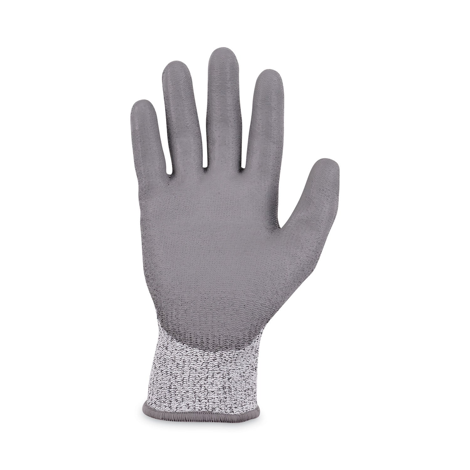 Ergodyne 7030 PU-Coated Cut-Resistant Gloves, Medium, Gray, HPPE/Nylon Spandex, Polyurethane Palm, Touchscreen Capable, 2 Pairs per Pack