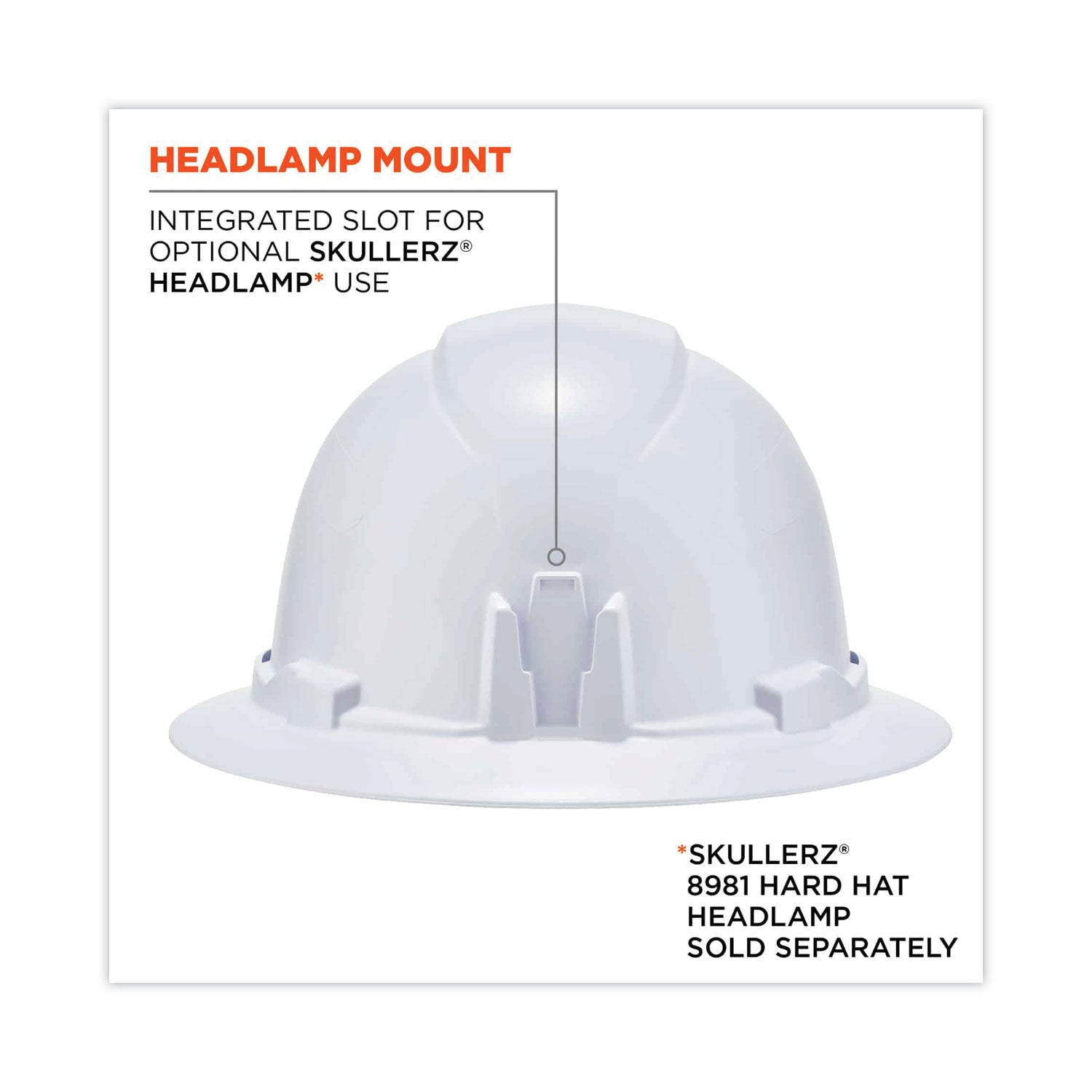 Ergodyne 8971 Full Brim Hard Hat, White, White