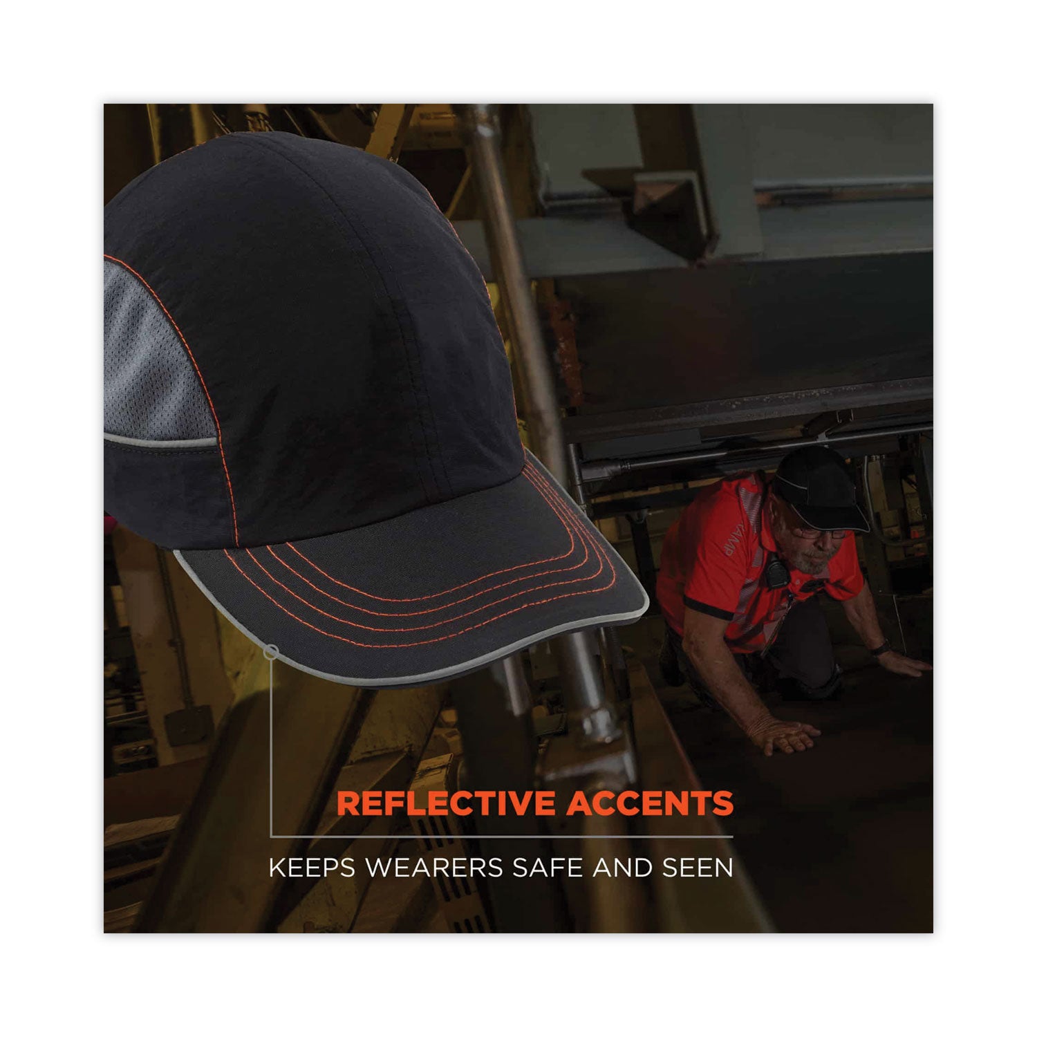 Ergodyne Skullerz 8950XL Bump Cap Hat, X-Large, Black, Impact Resistant, Comfortable, Machine Washable, Removable Insert, 1 Each