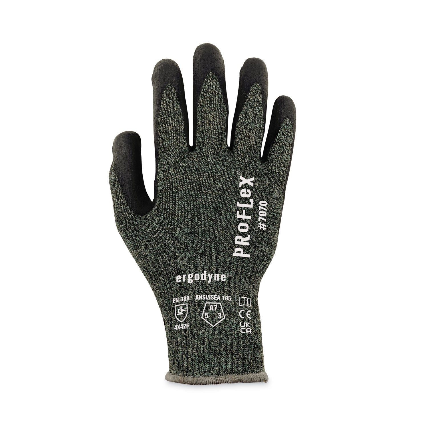ProFlex 7070 ANSI A7 Nitrile Coated CR Gloves, Green, Small, Pair