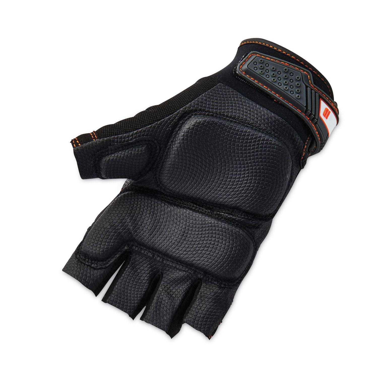 Ergodyne ProFlex 900 Half-Finger Impact Gloves, Medium, Black, 1.50" Thick, 11" Length, Shock & Impact Resistant, Breathable, Reinforced Thumb, Padded Palm, Anti-Vibration, 2 Pairs