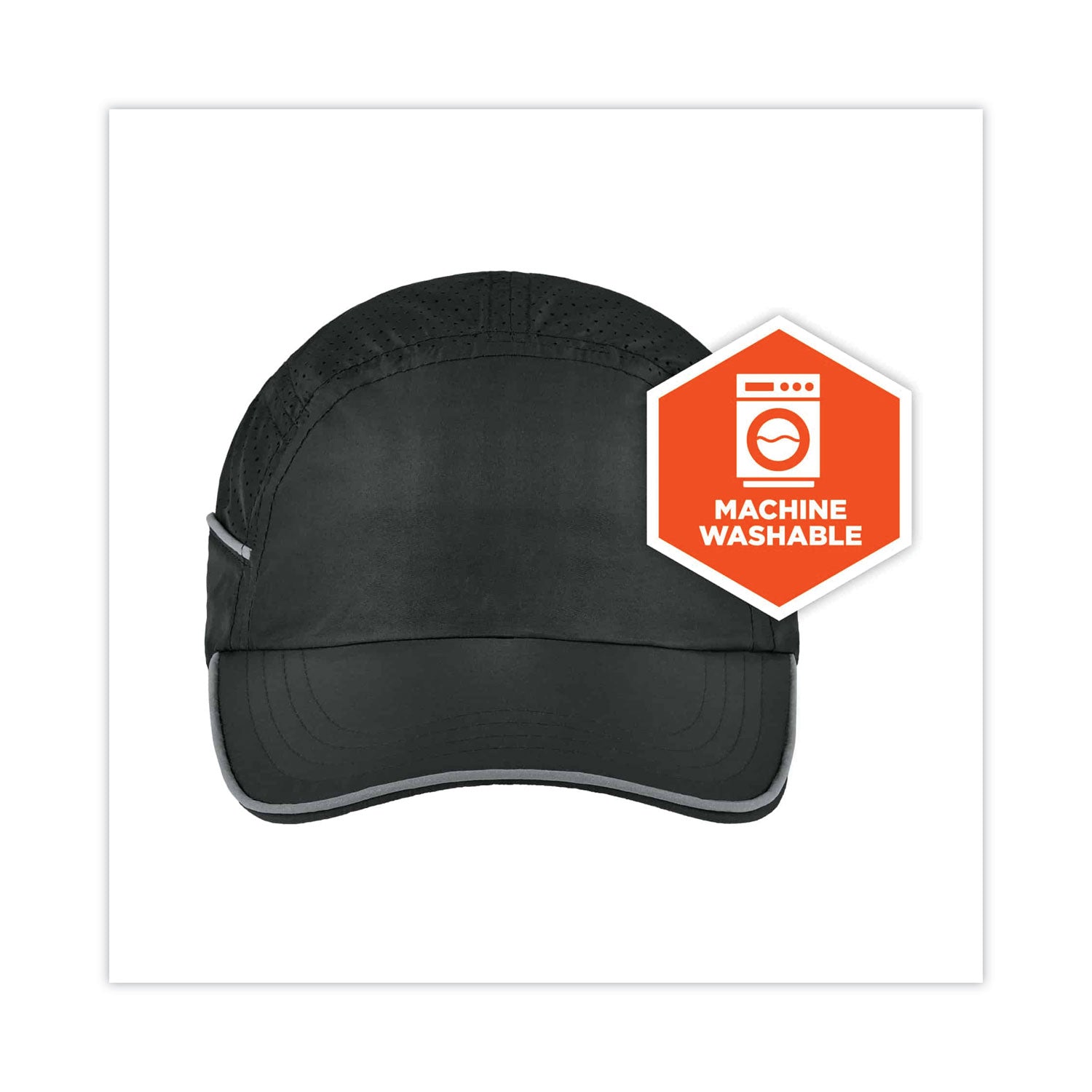 Ergodyne Skullerz 8955 Lightweight Bump Cap Hat, Black, High-Density Polyethylene Shell, Vented, Reflective, Breathable, Removable Liner, Machine Washable, 1 Each