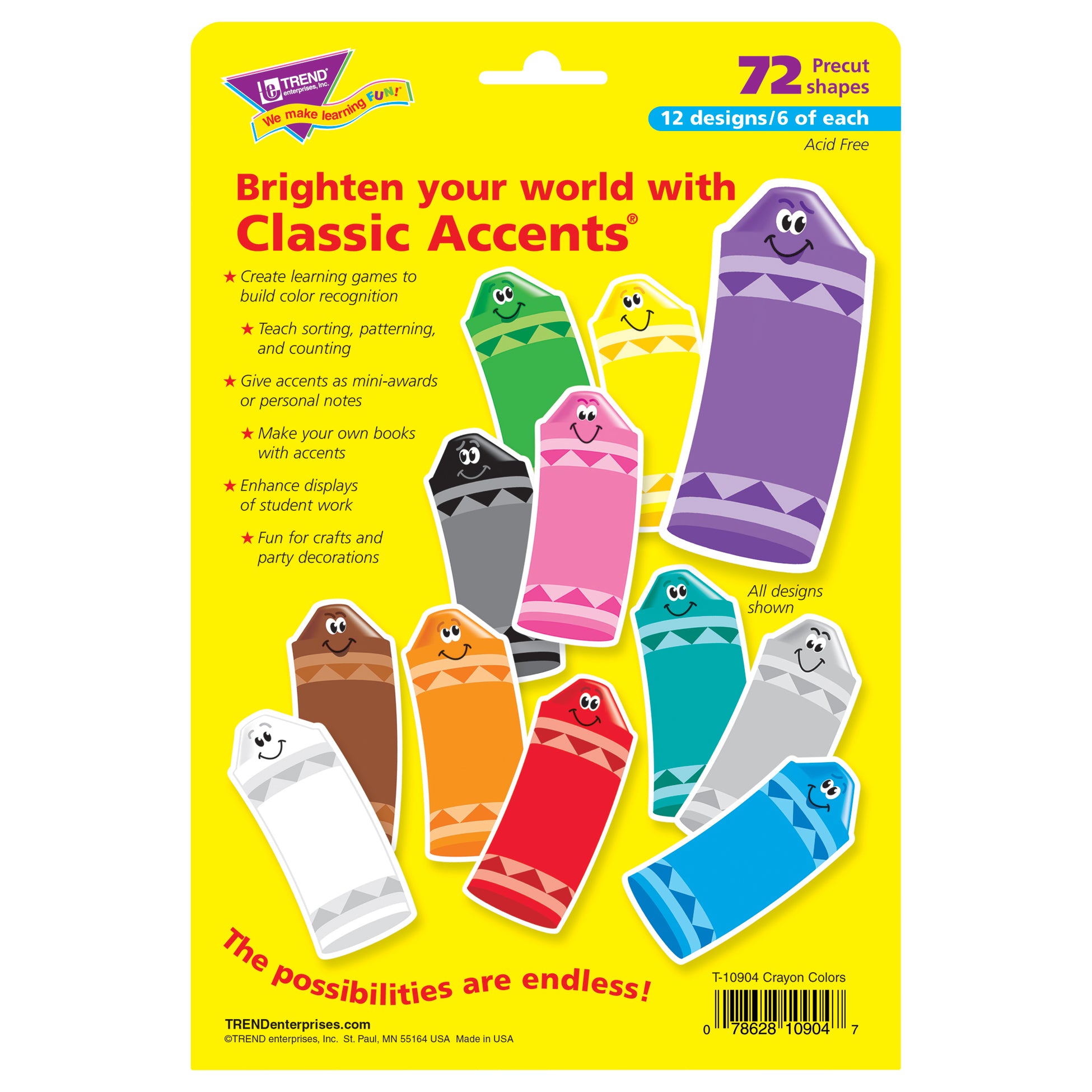 Crayon Colors Classic Accents® Variety Pack, 72 ct