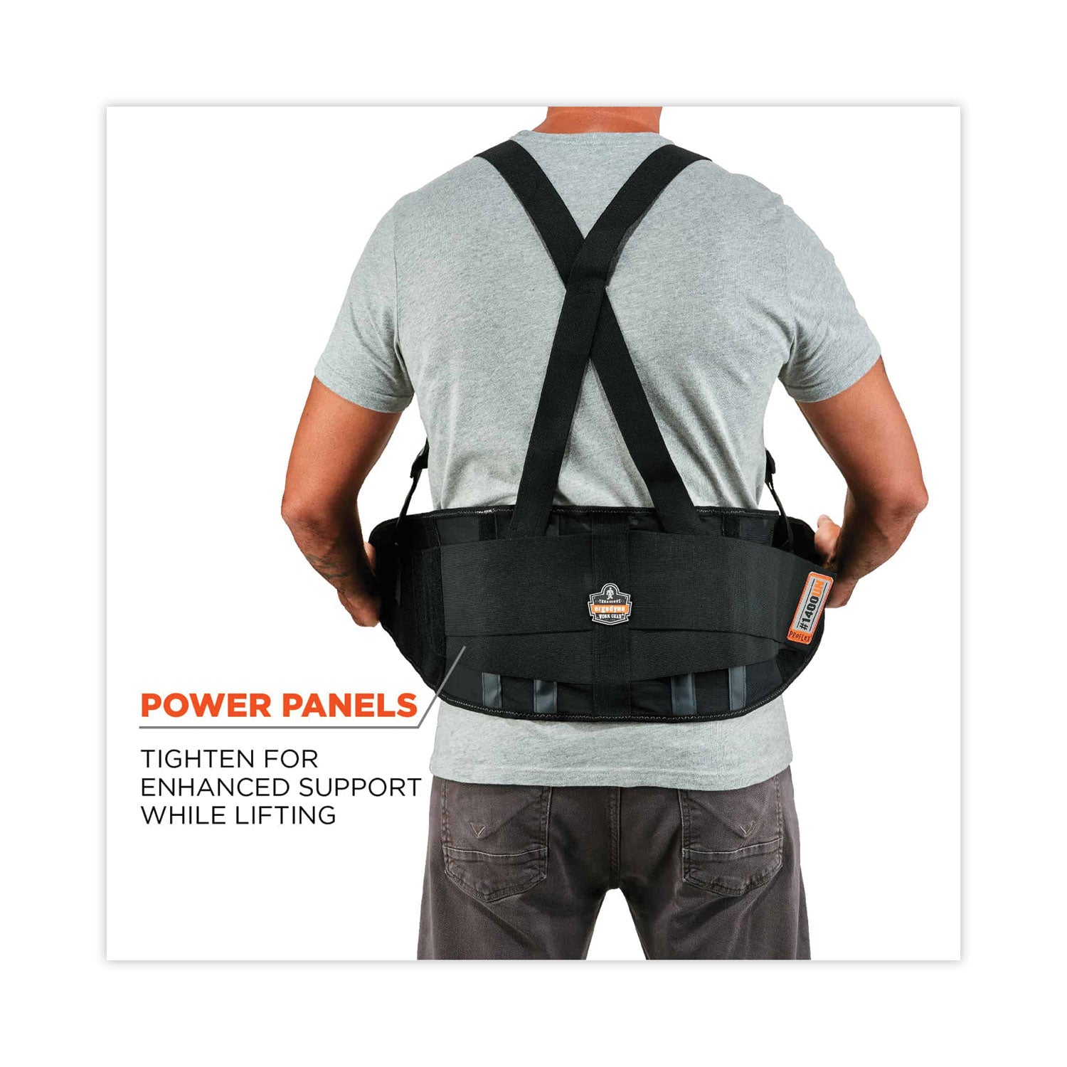 25" to 58" Waist Size - Black - Rubber, Polypropylene, 280D Spandex - 1 Each