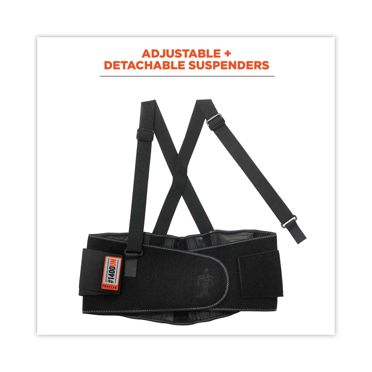 25" to 58" Waist Size - Black - Rubber, Polypropylene, 280D Spandex - 1 Each
