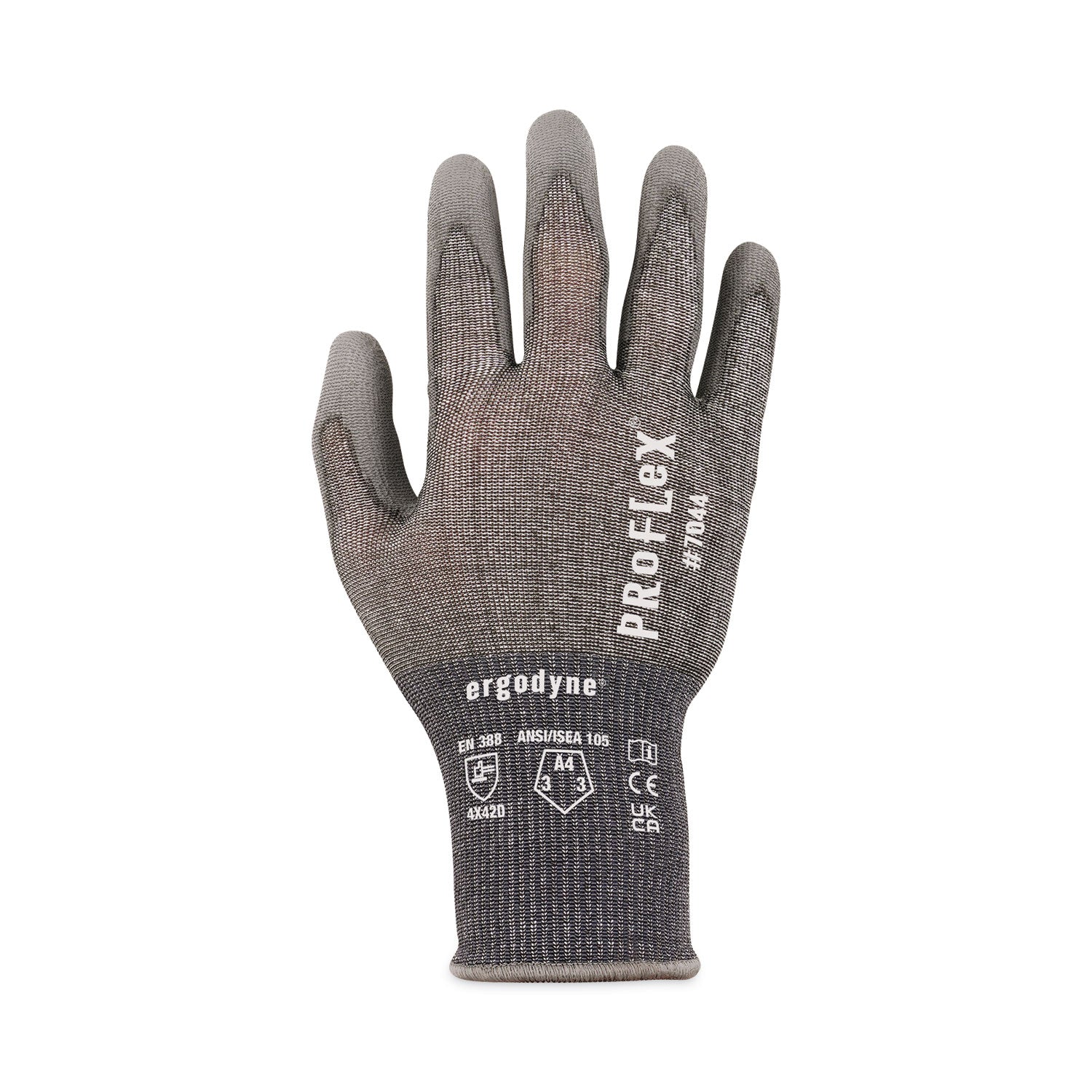 ProFlex 7044 ANSI A4 PU Coated CR Gloves, Gray, Medium, Pair