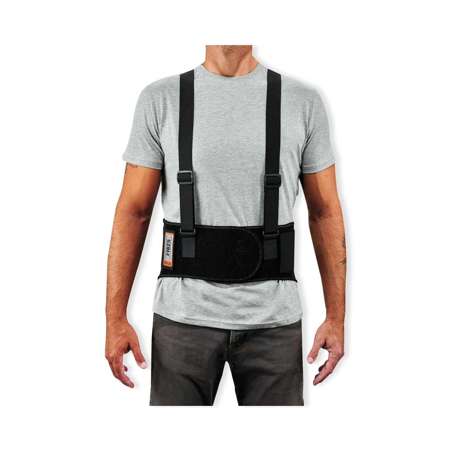 Ergodyne ProFlex 1625 Elastic Back Support Brace - 46" to 52" Waist Size - Black - Elastic, Polypropylene, Rubber - 1 Each
