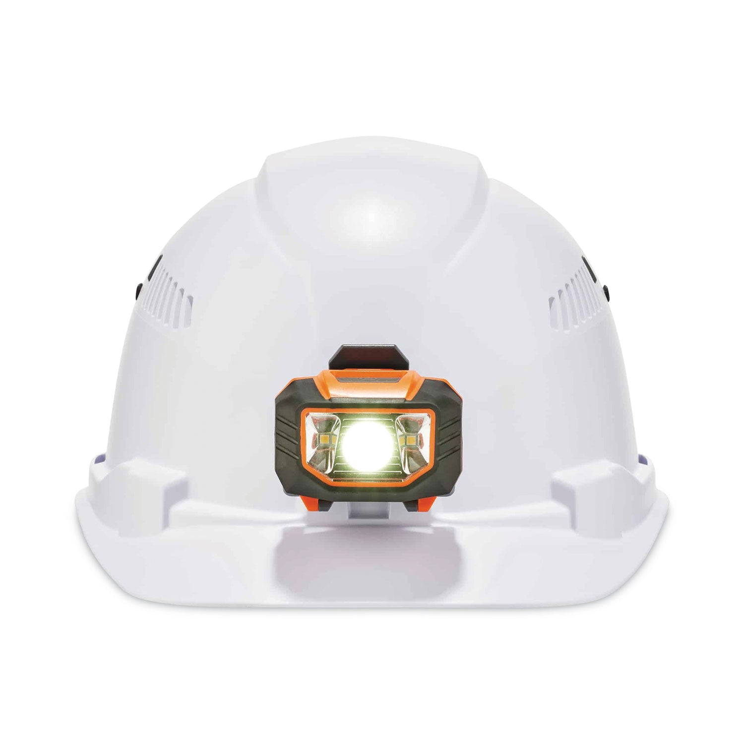 Ergodyne Skullerz 8972LED Cap-Style Hard Hat with LED Light, Vented, Adjustable, Removable Sweatband, White, 1 Each