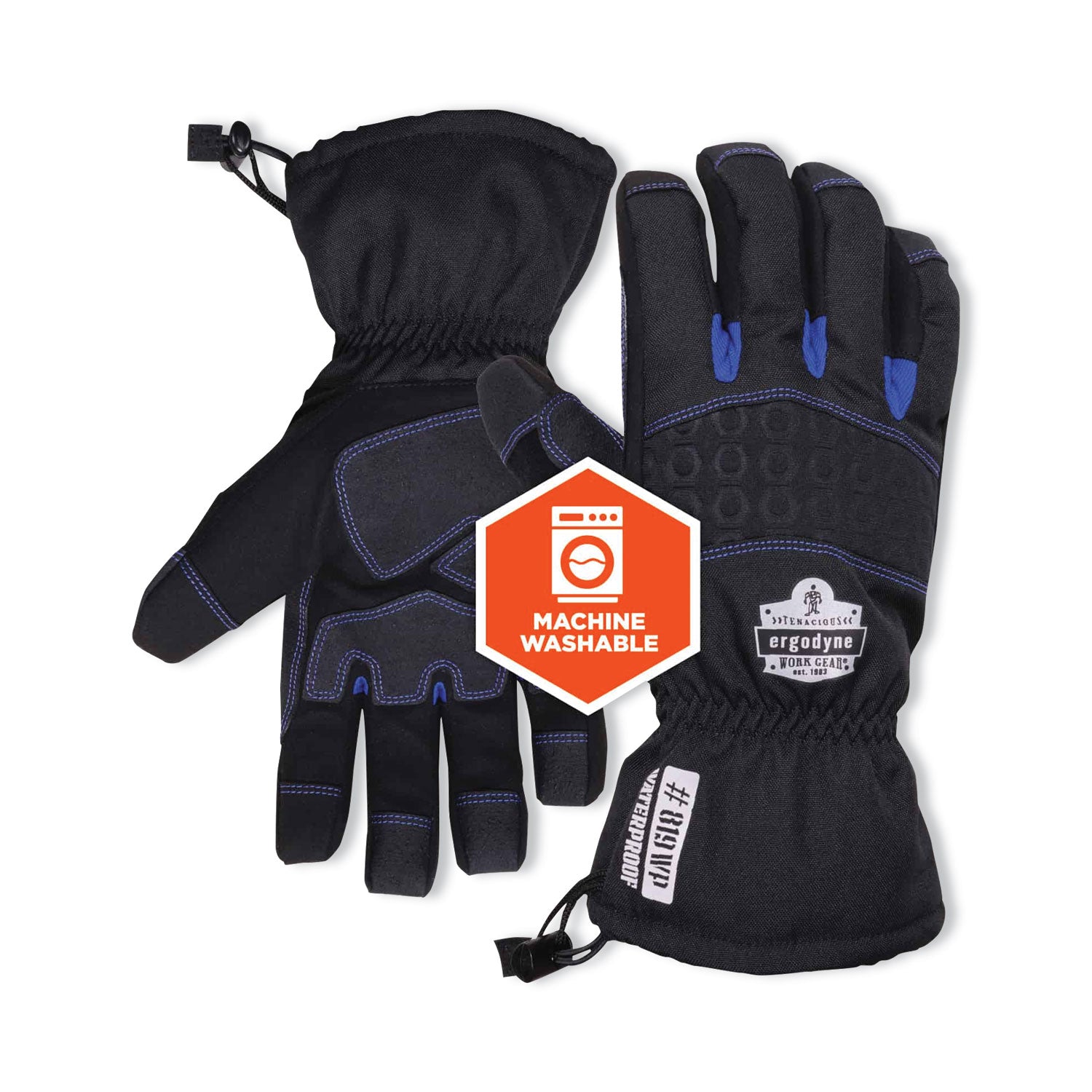 Ergodyne ProFlex 819WP Extreme Thermal Waterproof Winter Work Gloves, XXL, Black, Touchscreen Capable, 3" Thickness, 13.75" Length, 2 Pairs