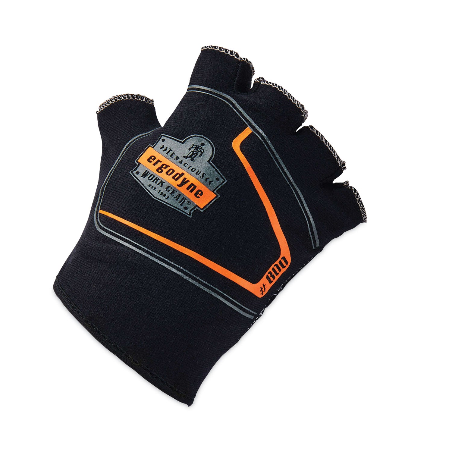Ergodyne ProFlex 800 Glove Liners, Small/Medium, Half Finger, Black, Anti-Vibration, Durable, Breathable, Impact Resistant, 0.50" Thickness, 9" Length, 2 Pairs