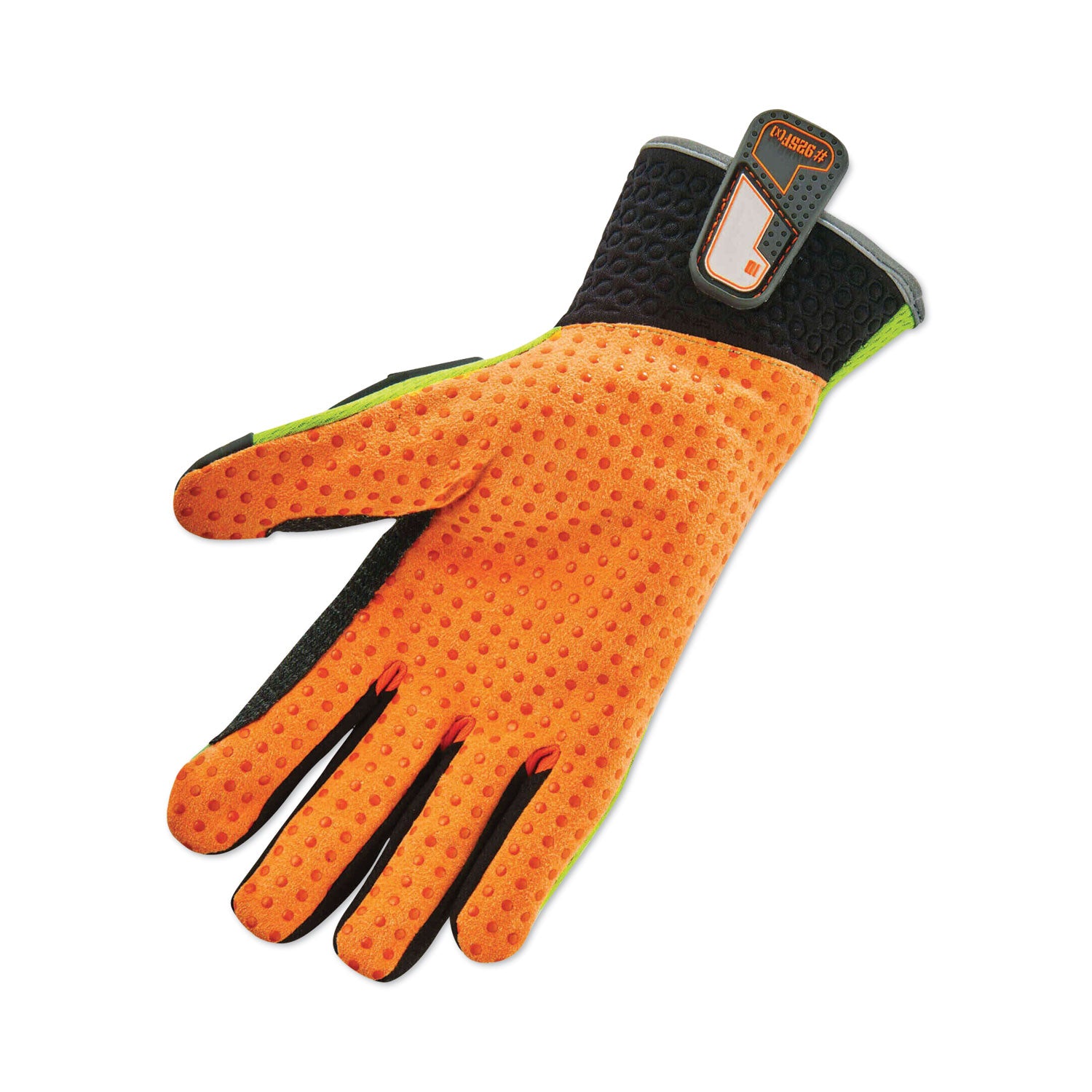 Ergodyne ProFlex 925F(x) Standard Dorsal Impact-Reducing Gloves, Large, Lime, 2" Thick, 13.75" Length, Impact Resistant, High Visibility, Non-slip Grip, Reinforced Thumb & Index, Breathable, 2 Pairs