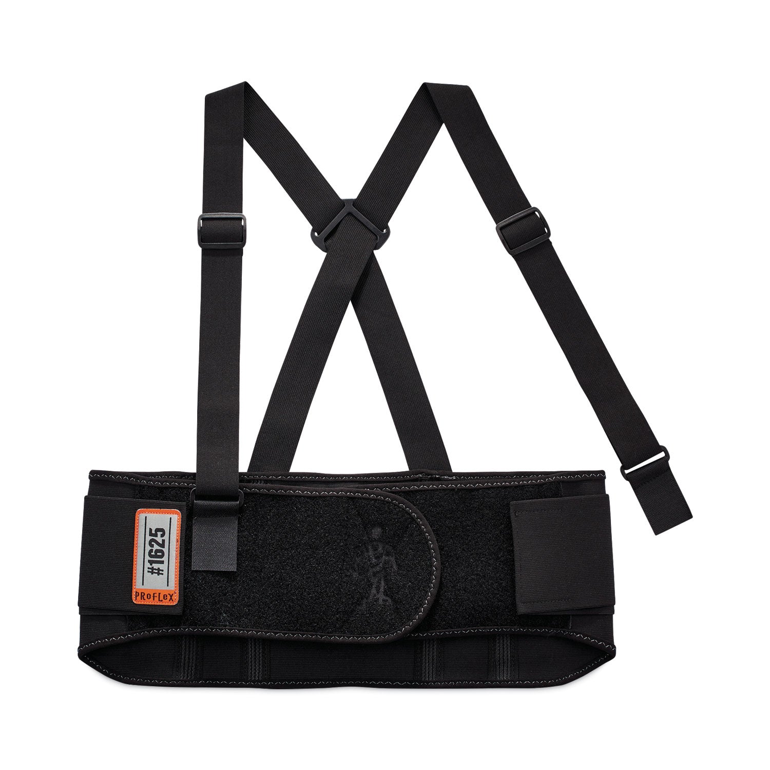 Ergodyne ProFlex 1625 Elastic Back Support Brace - 42" to 46" Waist Size - Black - Elastic, Polypropylene, Rubber - 1 Each