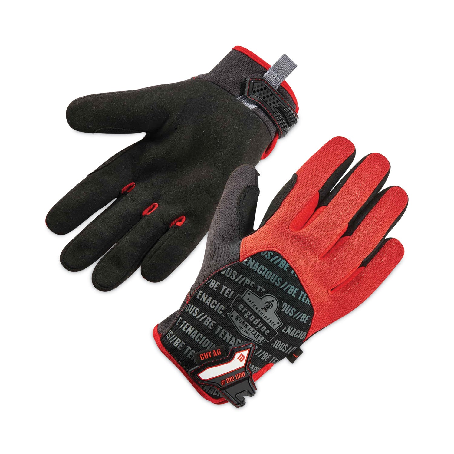 Ergodyne ProFlex 812CR6 Utility Cut-Resistant Gloves, Small, Black, 2.25" Thick, 12.25" Length, 2 Pairs, Durable Grip, Reinforced Thumb, Flexible, Breathable, Secure Fit, Machine Washable