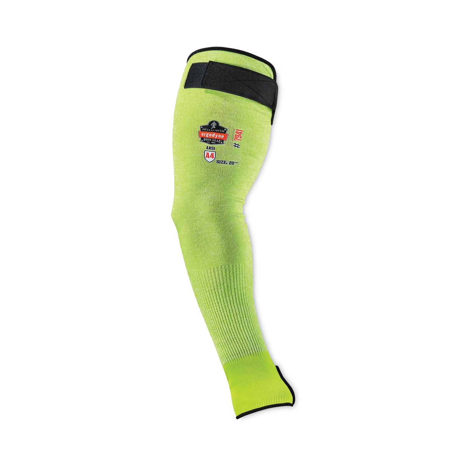 Ergodyne ProFlex 7941 Cut-Resistant Protective Arm Sleeve Pair, 5.25" Length, Lime, Yarn, Cut Resistant, Moisture Wicking, Adjustable Fit, High Visibility, Heat Resistant, Machine Washable, 144 Pairs/Carton