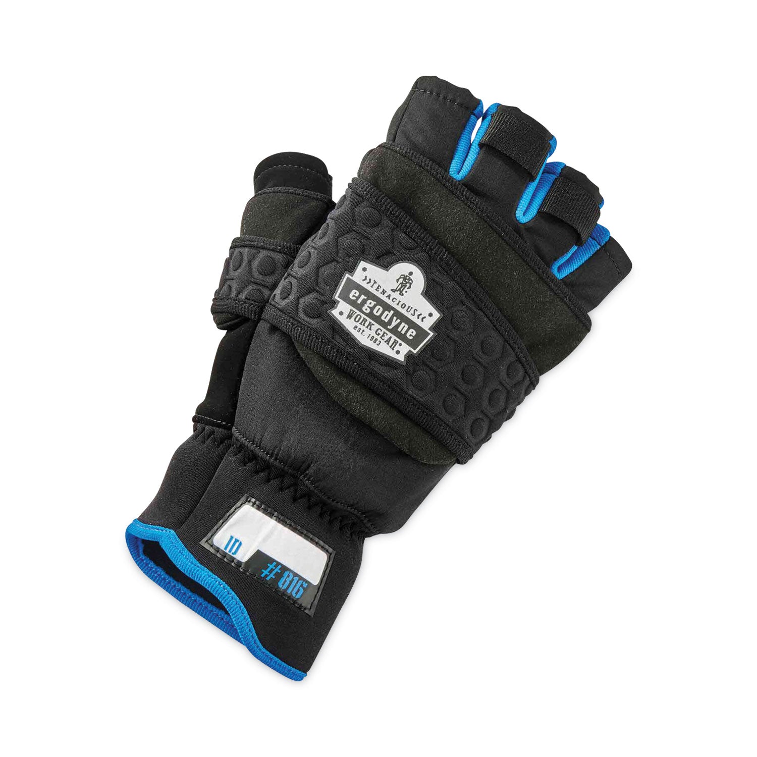 Ergodyne ProFlex 816 Thermal Flip-Top Gloves, Small, Black, 3" Thick, 11.25" Length, 2 Pairs, Weather & Cold Resistant, Reinforced Palm & Thumb, Flexible, Reflective Accent, Machine Washable