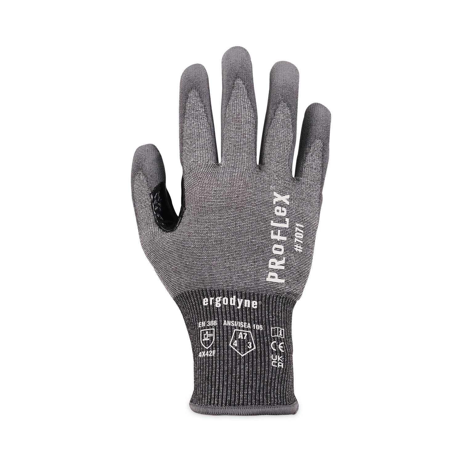 Ergodyne ProFlex 7071 PU-Coated Cut-Resistant Gloves, XXL, Gray, ANSI A7, 18-Gauge HPPE, Touchscreen Capable, Reinforced Thumb Saddle, Machine Washable, 2 Pairs per Pack