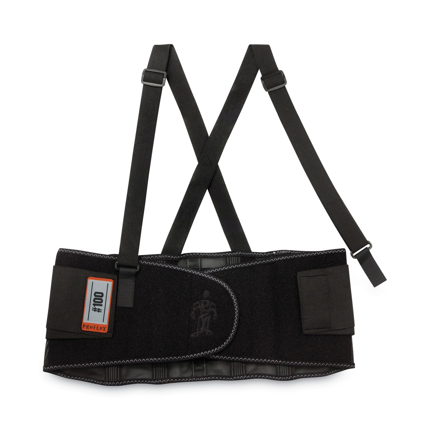 Ergodyne ProFlex 100 Economy Back Support Brace - 42" to 46" Waist Size - Black - 280D Spandex, Rubber, Polypropylene - 1 Each
