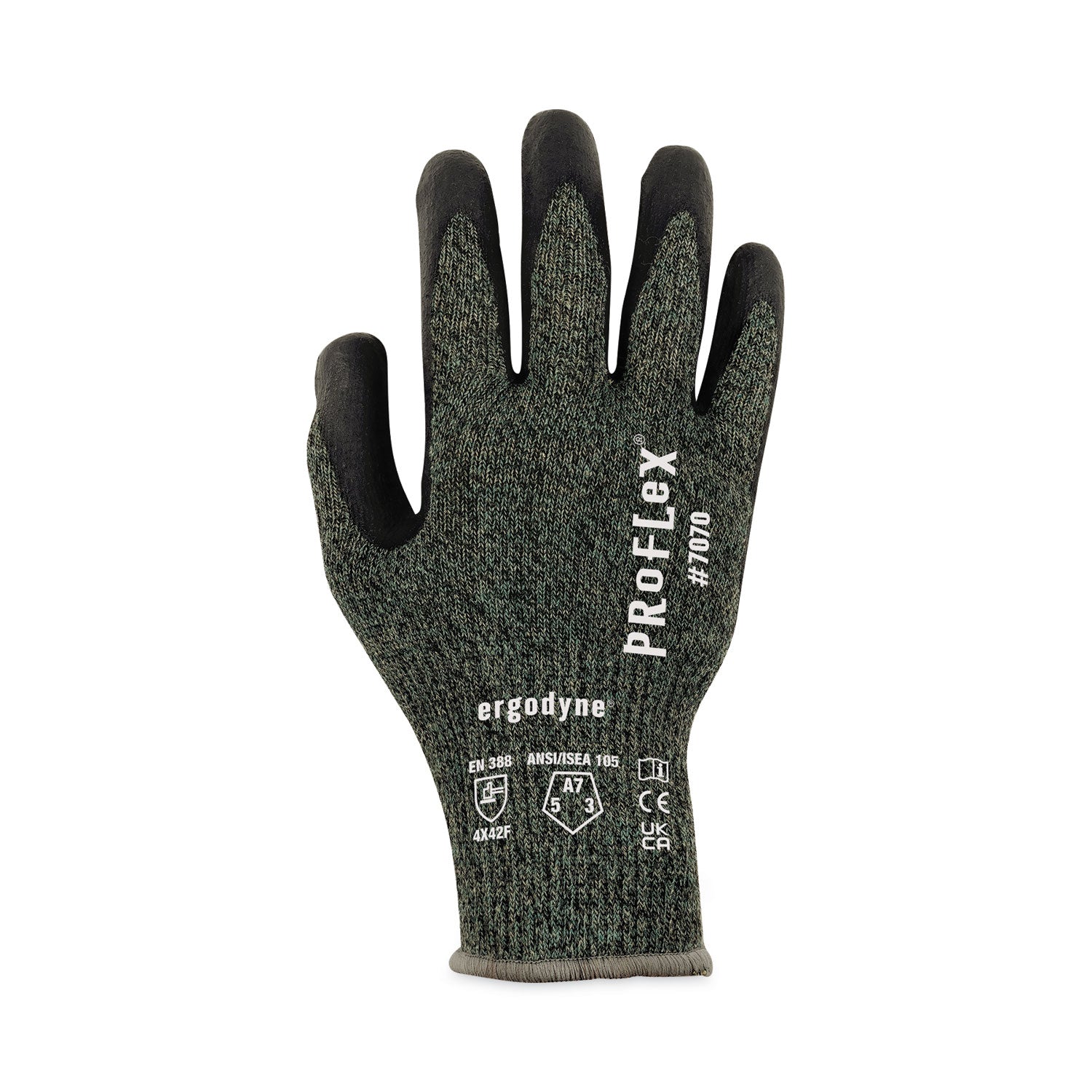 Ergodyne 7070 Nitrile-Coated Cut-Resistant Gloves, X-Large, Green, Synthetic Fiber, Touchscreen Capable, Heat, Cut & Abrasion Resistant, Machine Washable, 2 Pairs per Pack