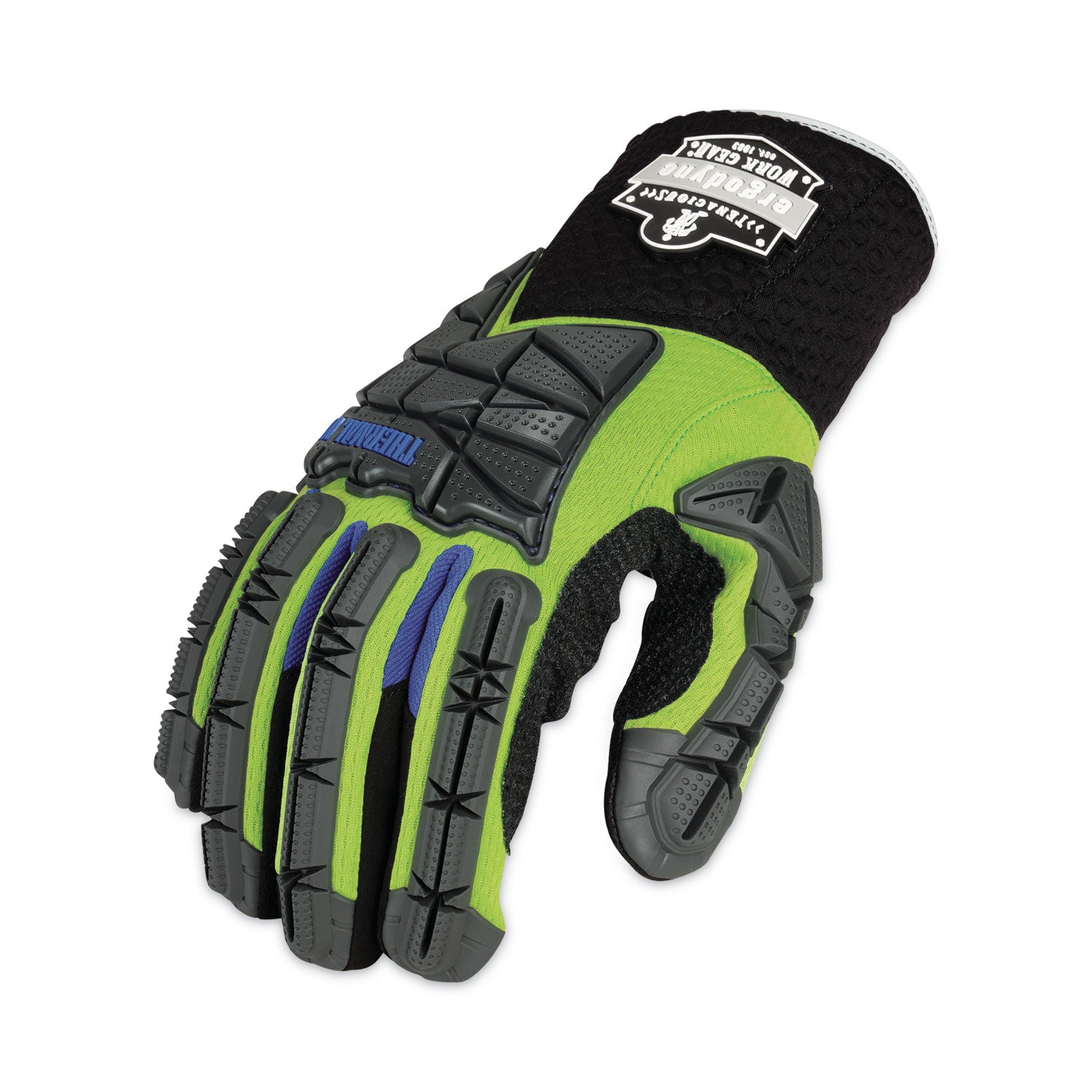 Ergodyne ProFlex 925WP Performance DIR Thermal WP Gloves, Large, Lime, Impact Resistant, Waterproof, Reinforced Thumb & Index Finger, Reflective Binding, Pull-on Tab, Cold Resistant, 2 Pairs