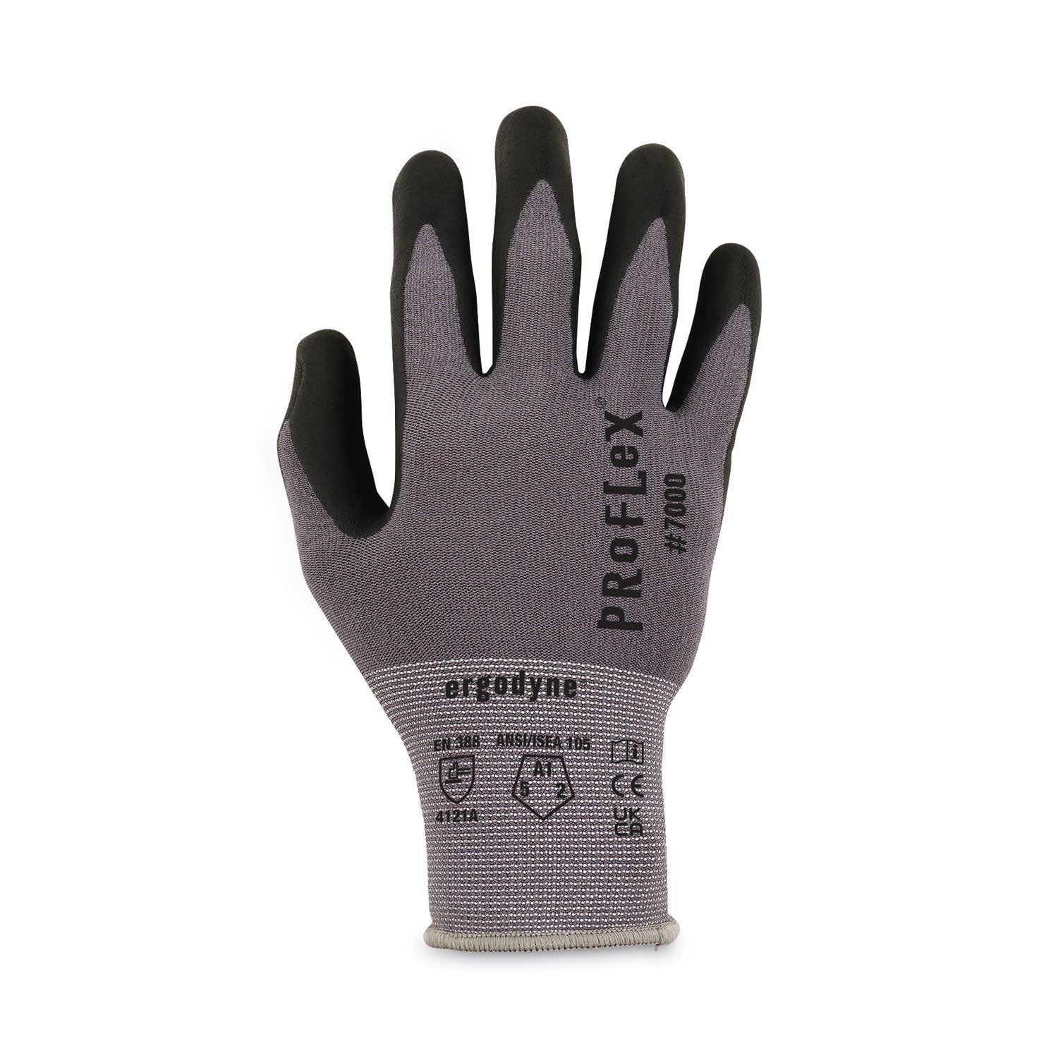 Ergodyne ProFlex 7000 Nitrile-Coated Gloves, Medium, Gray, Touchscreen Capable, Abrasion and Cut Resistant, Flexible, Lightweight, Non-slip Grip, 2 Pairs per Pack, 12 Packs