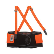Ergodyne ProFlex 100HV Economy Hi-Vis Back Brace - 42" to 46" Waist Size - Orange - Rubber, Polypropylene, Spandex - 1 Each
