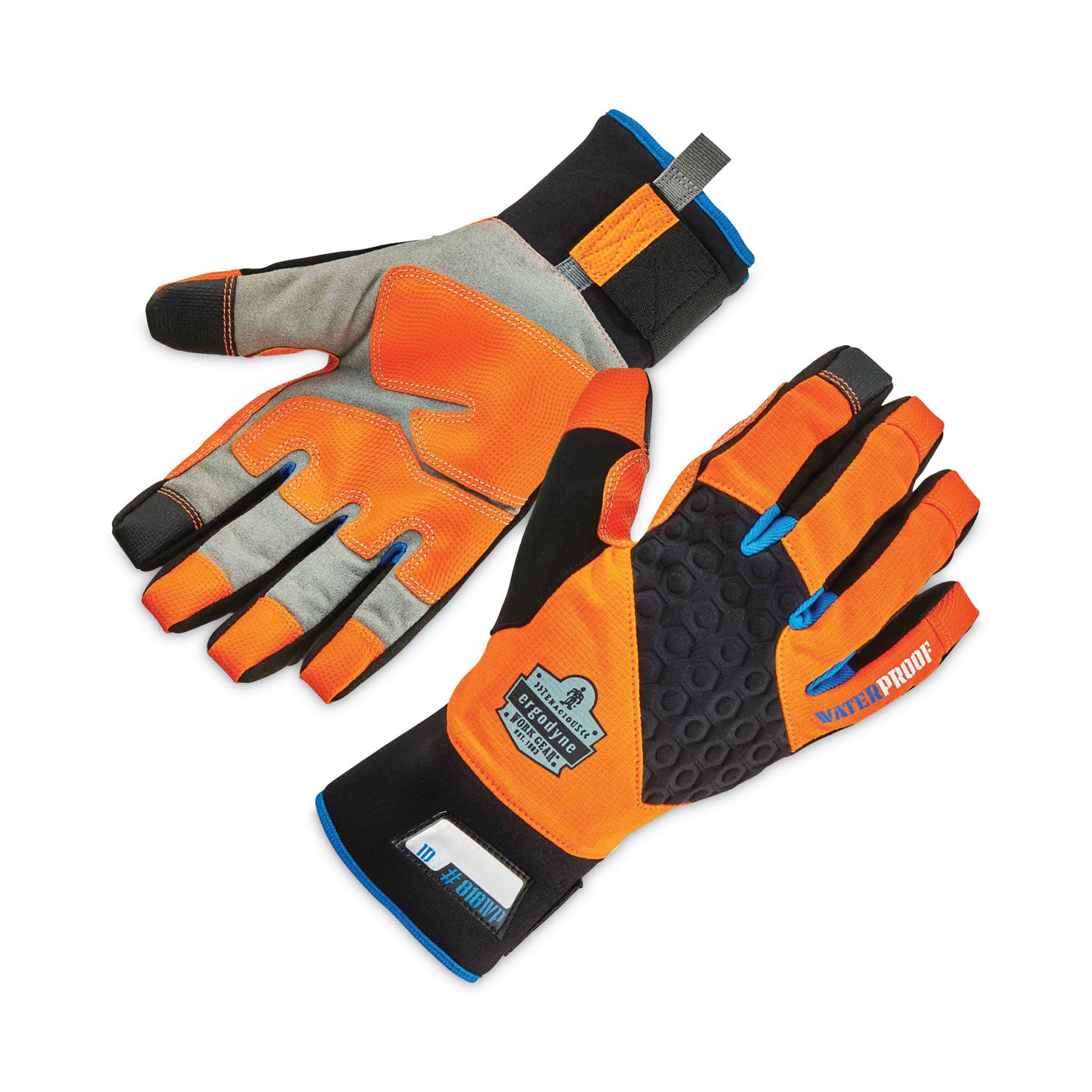 Ergodyne ProFlex 818WP Performance Thermal Waterproof Winter Work Gloves, Small, Orange, Touchscreen Capable, 3" Thickness, 13" Length, 2 Pairs