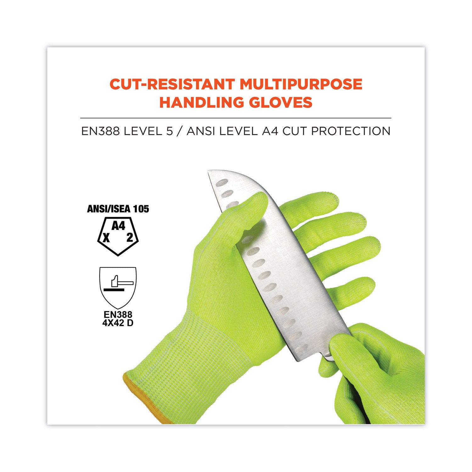 ProFlex 7040 ANSI A4 CR Food Grade Gloves, Lime, Medium, 144 Pairs