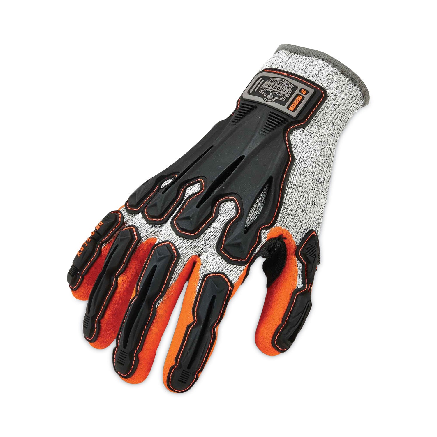 Ergodyne ProFlex 922CR Nitrile-Coated Cut-Resistant Gloves, Extra Large, Gray, Impact & Cut Resistant, Machine Washable, Seamless Knit Wrist, High Visibility, 2 Pairs per Pack, 96 Packs per Carton