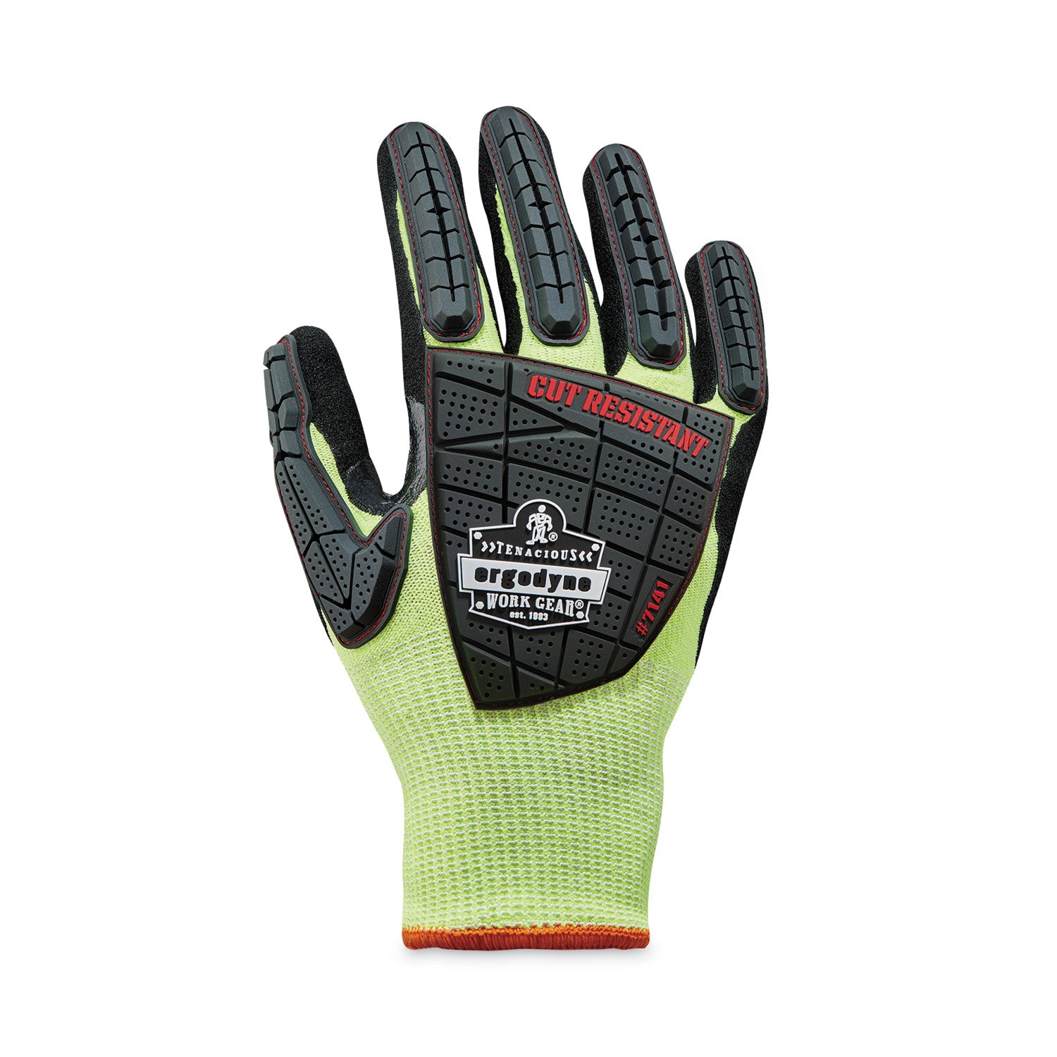 Ergodyne ProFlex 7141 Nitrile-Coated DIR Level 4 Cut-Resistant Gloves, Extra Large, Lime, 2/Pair, 12 Pairs per Carton