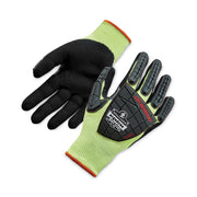 Ergodyne ProFlex 7141 Nitrile-Coated DIR Level 4 Cut-Resistant Gloves, Large, Lime, 1.75" Thick, 11" Length, 2 Pairs, 12 Carton