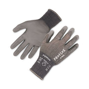 Ergodyne ProFlex 7044 PU-Coated Cut-Resistant Gloves, Medium, Gray, HPPE/Polyester, Polyurethane Palm, Touchscreen Capable, ANSI A4 Cut Level, 18-Gauge, 2 Pairs