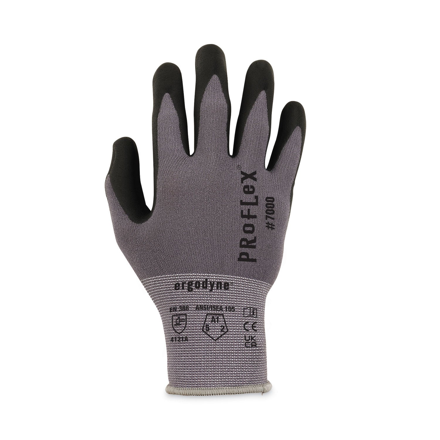 Ergodyne ProFlex 7000 Nitrile-Coated Gloves, Small, Gray, Microfoam Nitrile Palm, Touchscreen Capable, Abrasion and Cut Resistant, Lightweight, 2 Pairs per Pack, 12 Packs