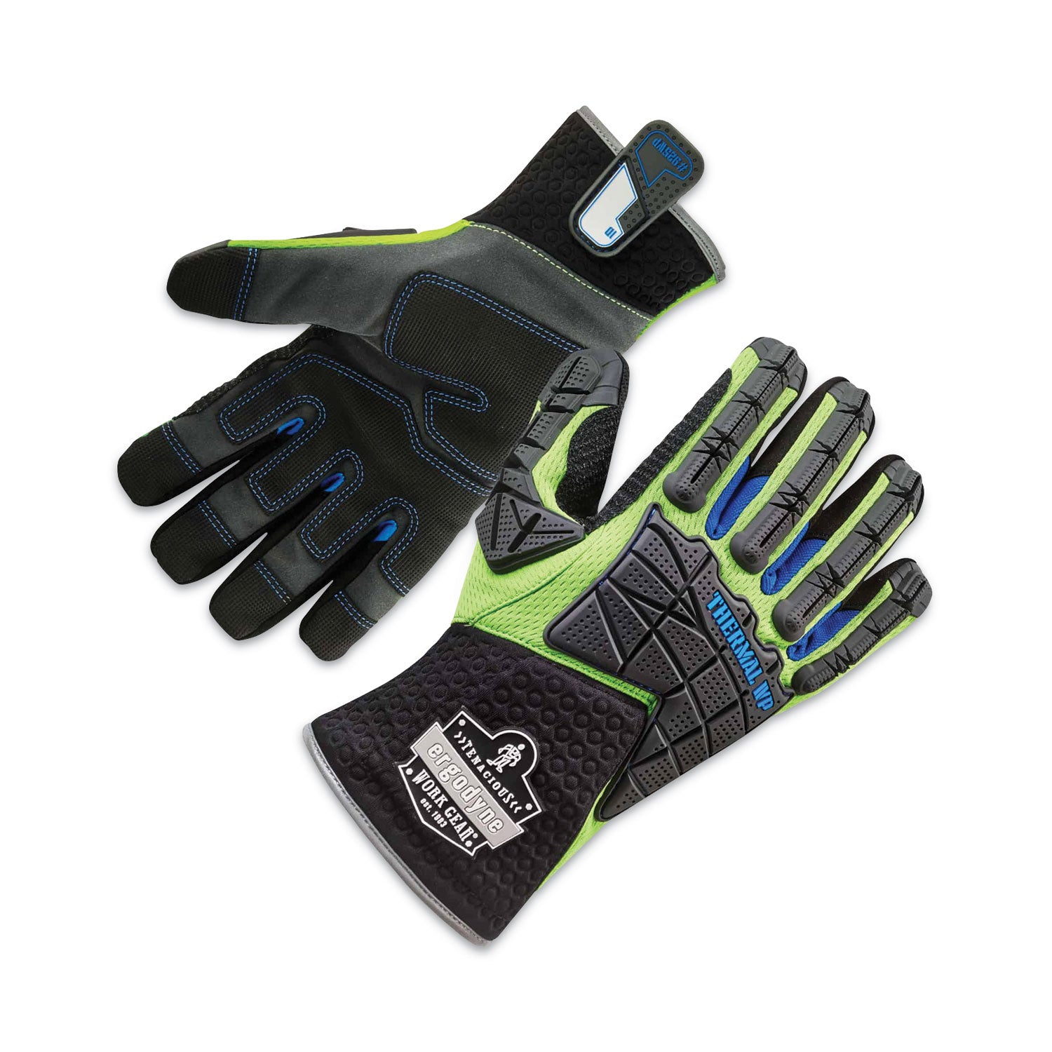 Ergodyne ProFlex 925WP Performance DIR Thermal WP Gloves, Extra Large, Lime, 2" Thick, 14" Length, Impact Resistant, Waterproof, Reinforced Thumb & Index Finger, Reflective Binding, Cold Resistant, 2 Pairs