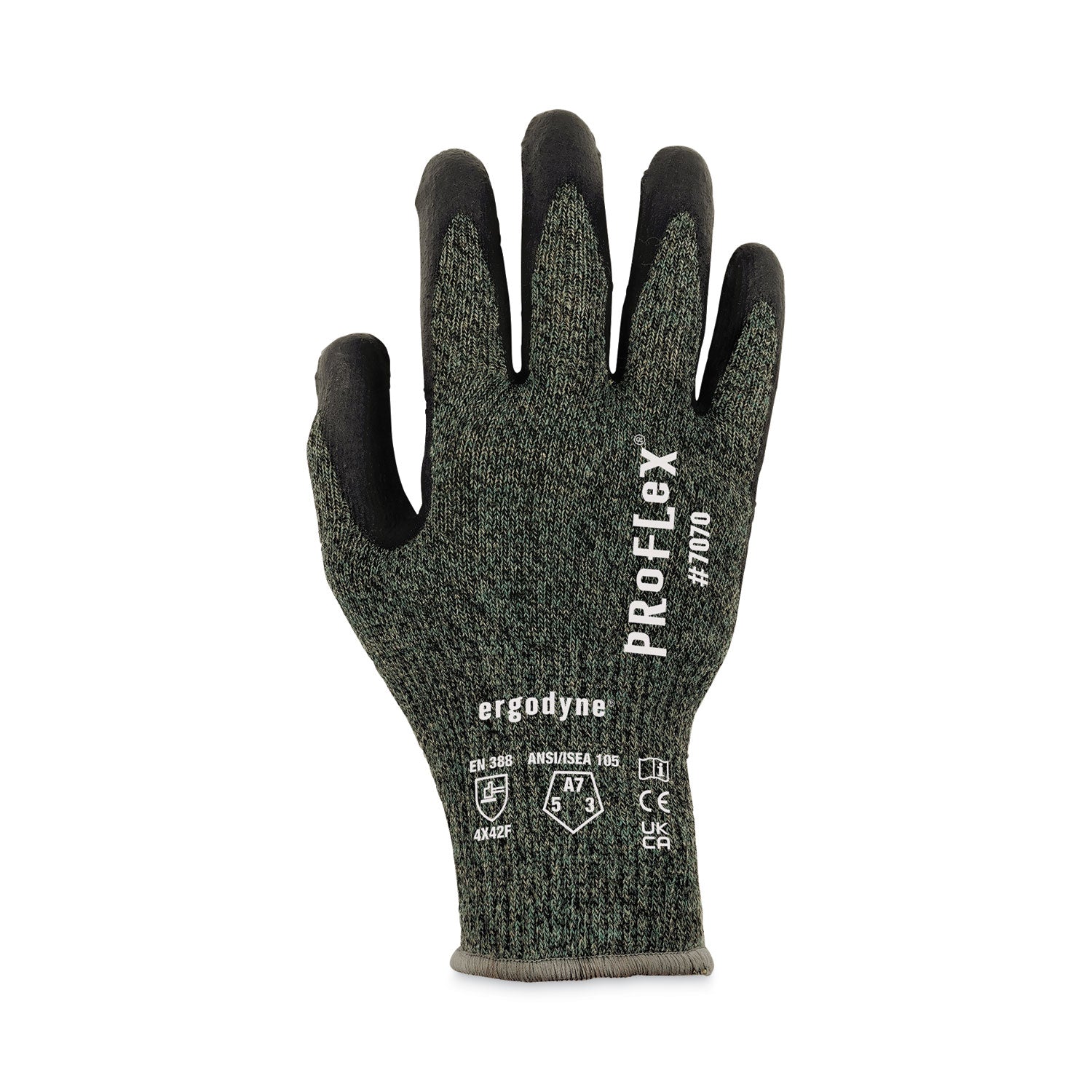 Ergodyne 7070 Nitrile-Coated Cut-Resistant Gloves, Small, Green, Synthetic Fiber, Touchscreen Capable, Heat/Abrasion/Cut Resistant, Machine Washable, 2 Pairs per Pack