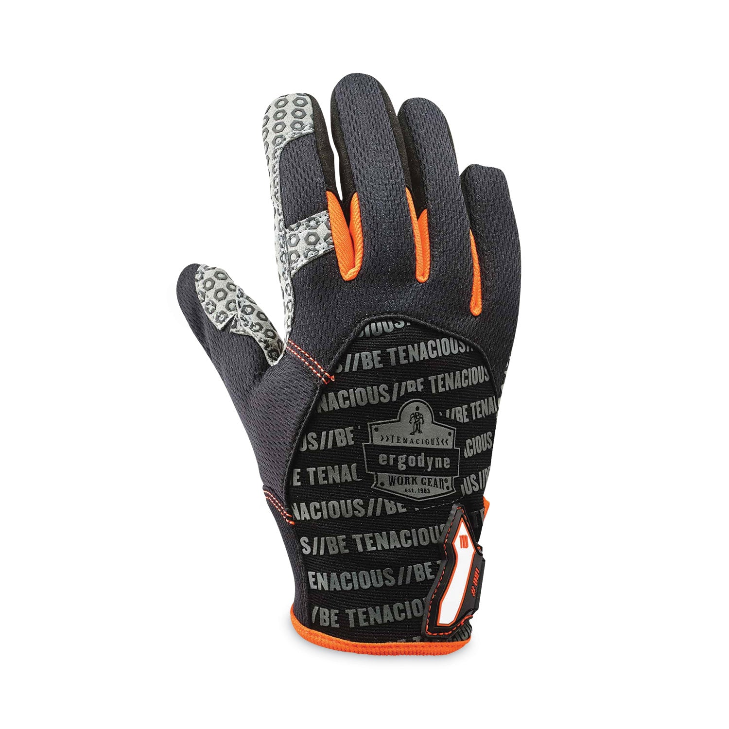 Ergodyne ProFlex 821 Smooth Surface Handling Gloves - 2" Thickness x 13.25" Glove Length - XXL Size - Black - Flexible, Comfortable, Breathable, Secure Fit, Molded, Pull-on Tab, ID Tab, Machine Washable - For Handling Goods - 2 / Pair