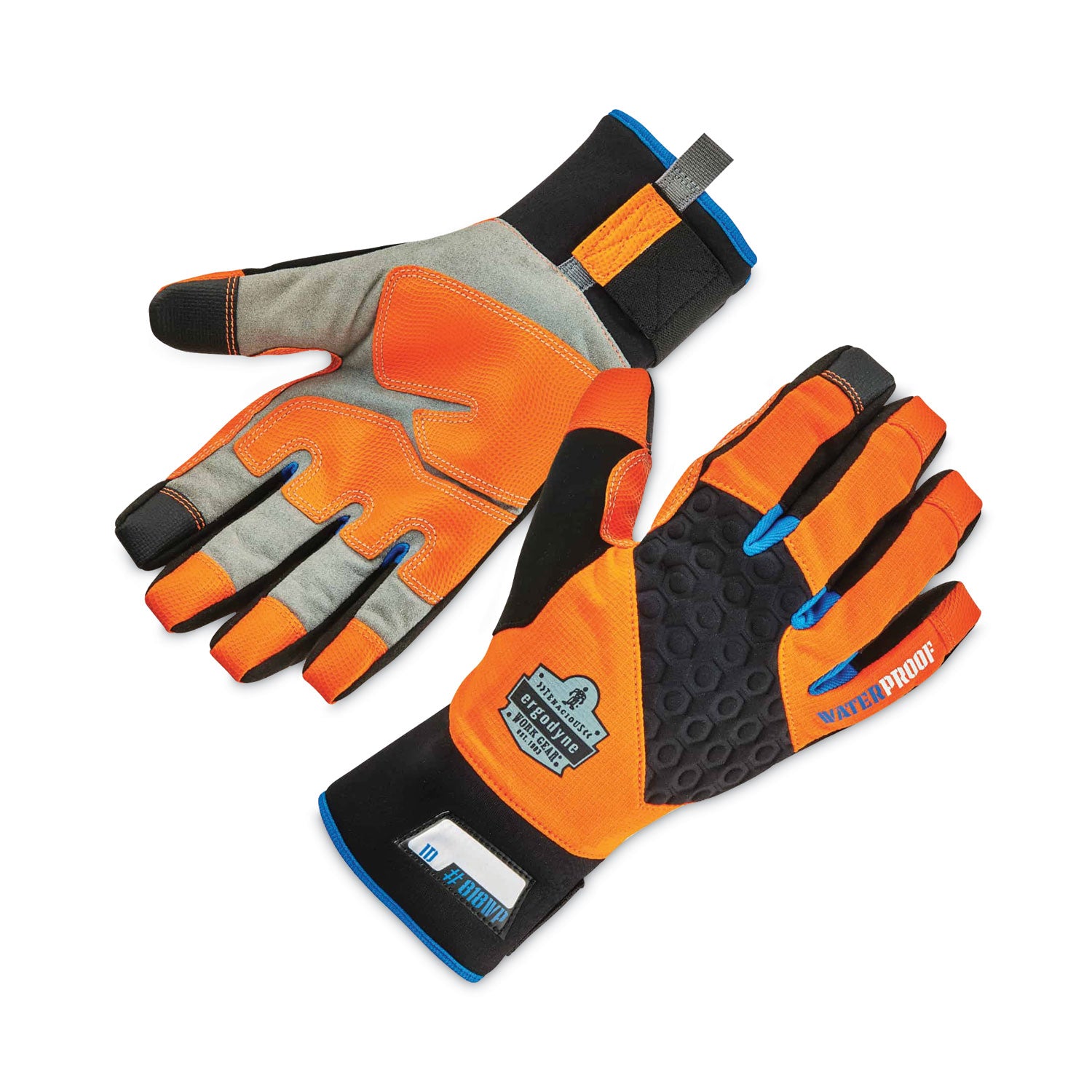 Ergodyne ProFlex 818WP Performance Thermal Waterproof Winter Work Gloves, Medium, Orange, Touchscreen Capable, 3" Thickness, 13.5" Length, 2 Pairs