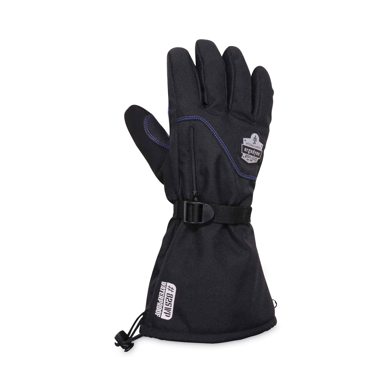 Ergodyne ProFlex 825WP Thermal Waterproof Winter Work Gloves, XXL, Black, Dual Layer, Touchscreen Capable, Reinforced Fingertip, Abrasion Resistant, Reflective Accent, Machine Washable, 2 Pairs