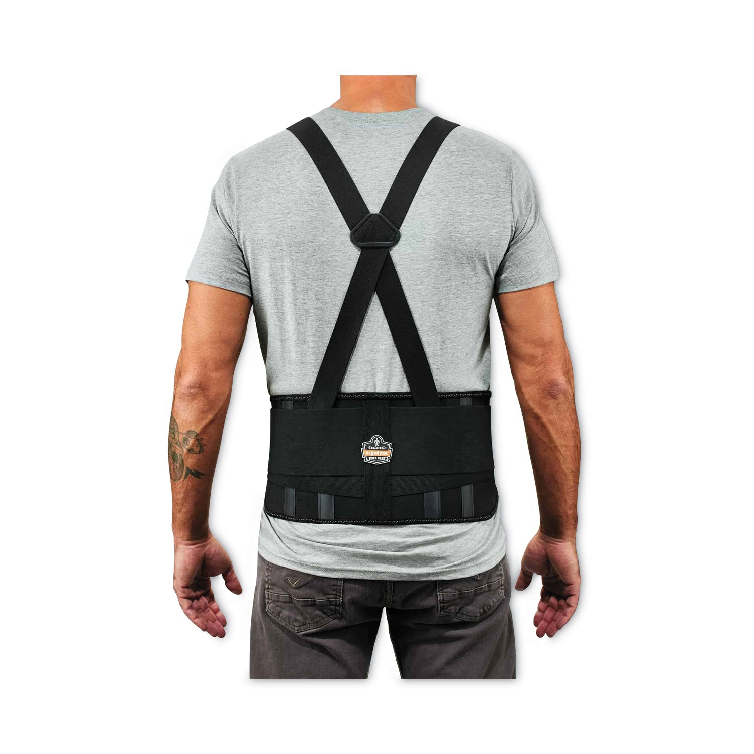 Ergodyne ProFlex 1625 Elastic Back Support Brace - 25" to 30" Waist Size - Black - Elastic, Polypropylene, Rubber - 1 Each