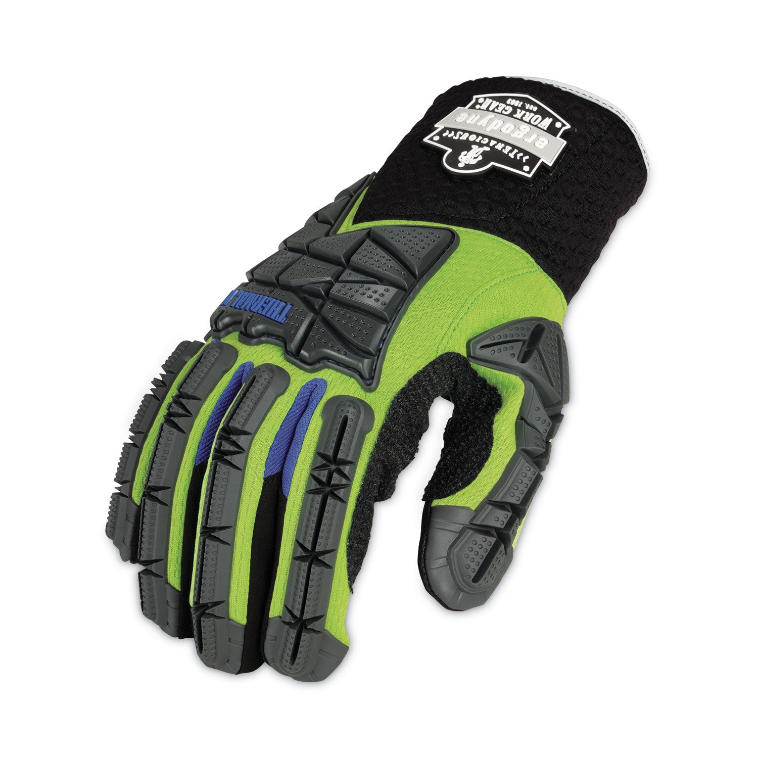 Ergodyne ProFlex 925WP Performance DIR Thermal WP Gloves, Medium, Lime, Impact Resistant, Waterproof, Reinforced Thumb & Index Finger, Reflective Binding, Cold Resistant, 2 Pairs