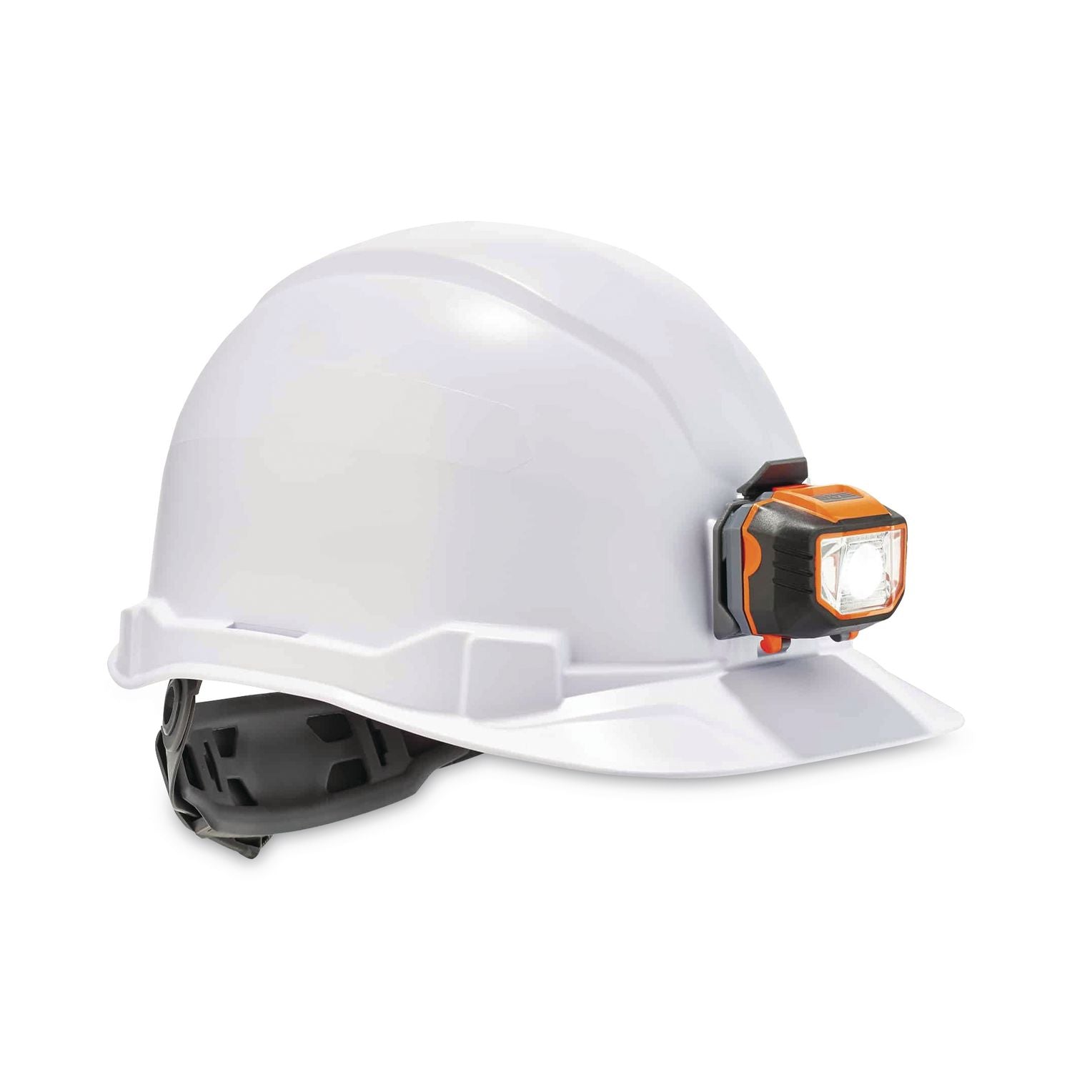 Ergodyne Skullerz 8970LED Cap Style Hard Hat with LED Light, White, Adjustable Fit, Removable Sweatband, Machine Washable, Heavy Duty, Lightweight – 1 Each