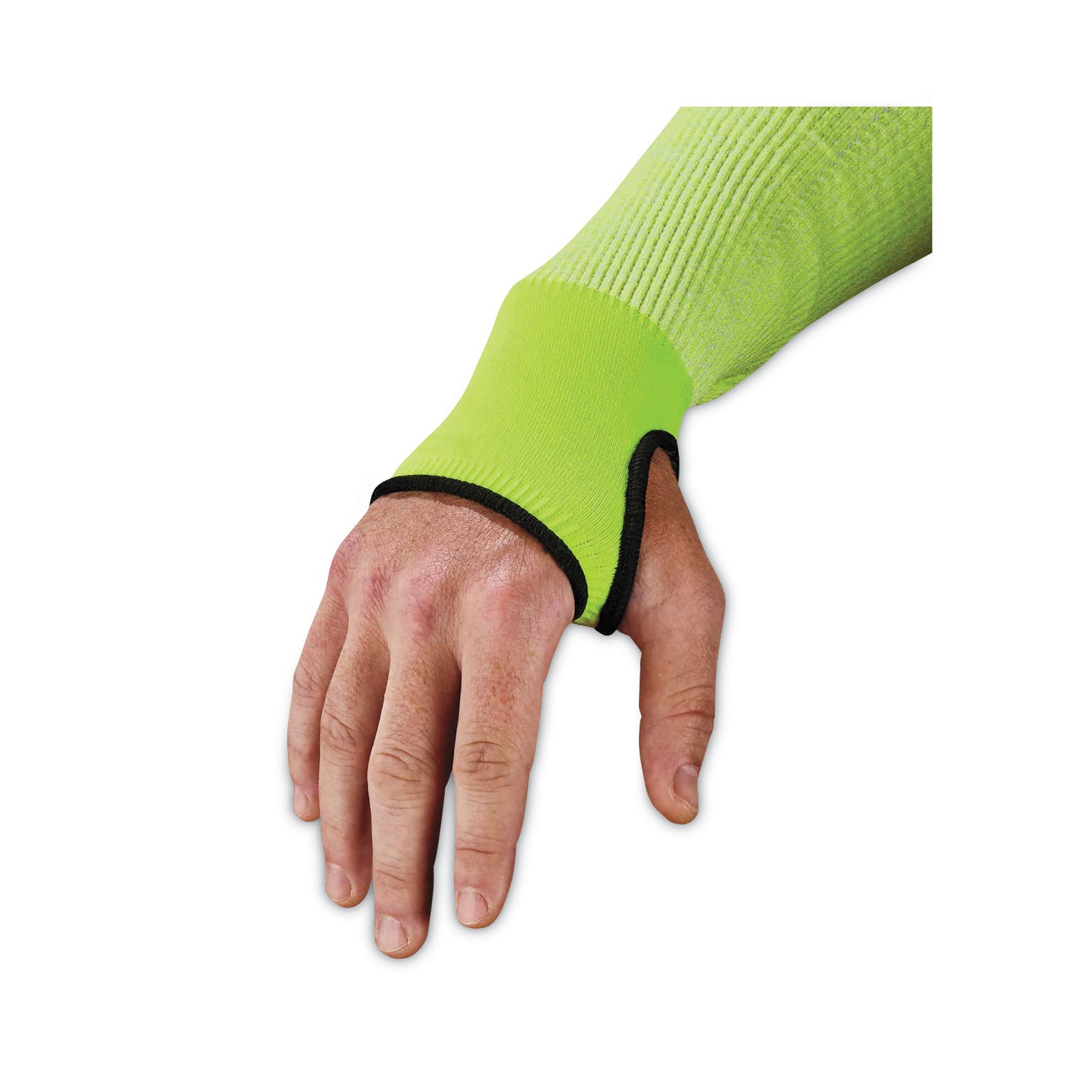 Ergodyne ProFlex 7941 Cut-Resistant Protective Arm Sleeve Pair, 5.25" Length, Lime, Yarn, Cut Resistant, Moisture Wicking, Adjustable Fit, High Visibility, Heat Resistant, Machine Washable, 144 Pairs/Carton