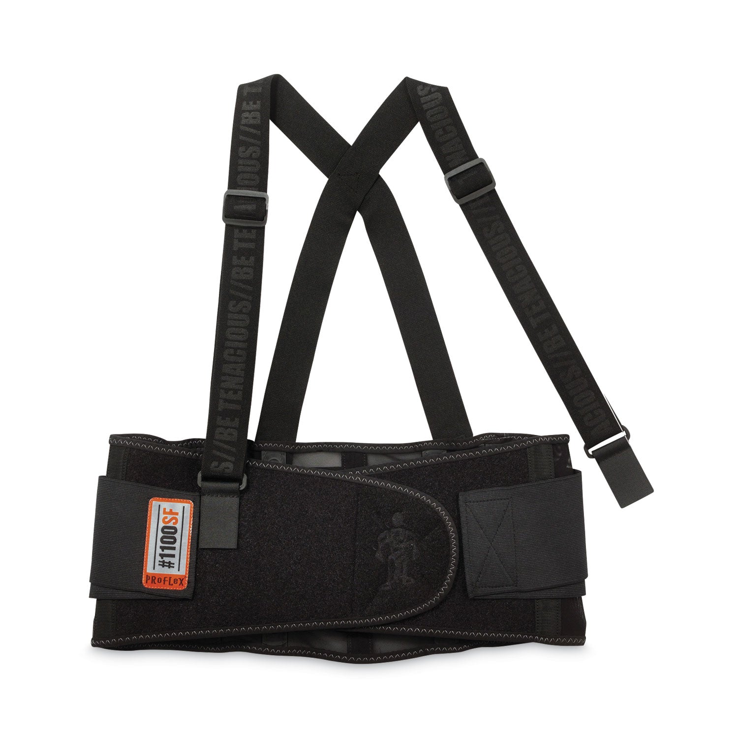 Ergodyne ProFlex 1100SF Spandex Back Support Brace - 34" to 38" Waist Size - Black - 280D Spandex, Elastic - 1 Each
